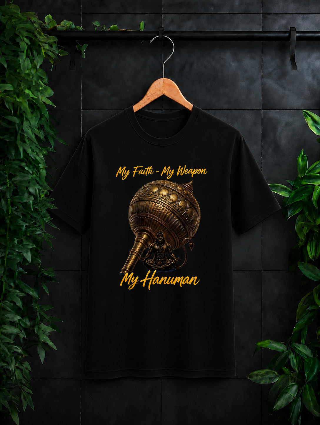 My Faith - My Weapon, My Hanuman - Strength of Devotion | Unisex Classic Fit Graphic Tee - 100% Bio-Washed Premium Cotton T-Shirt