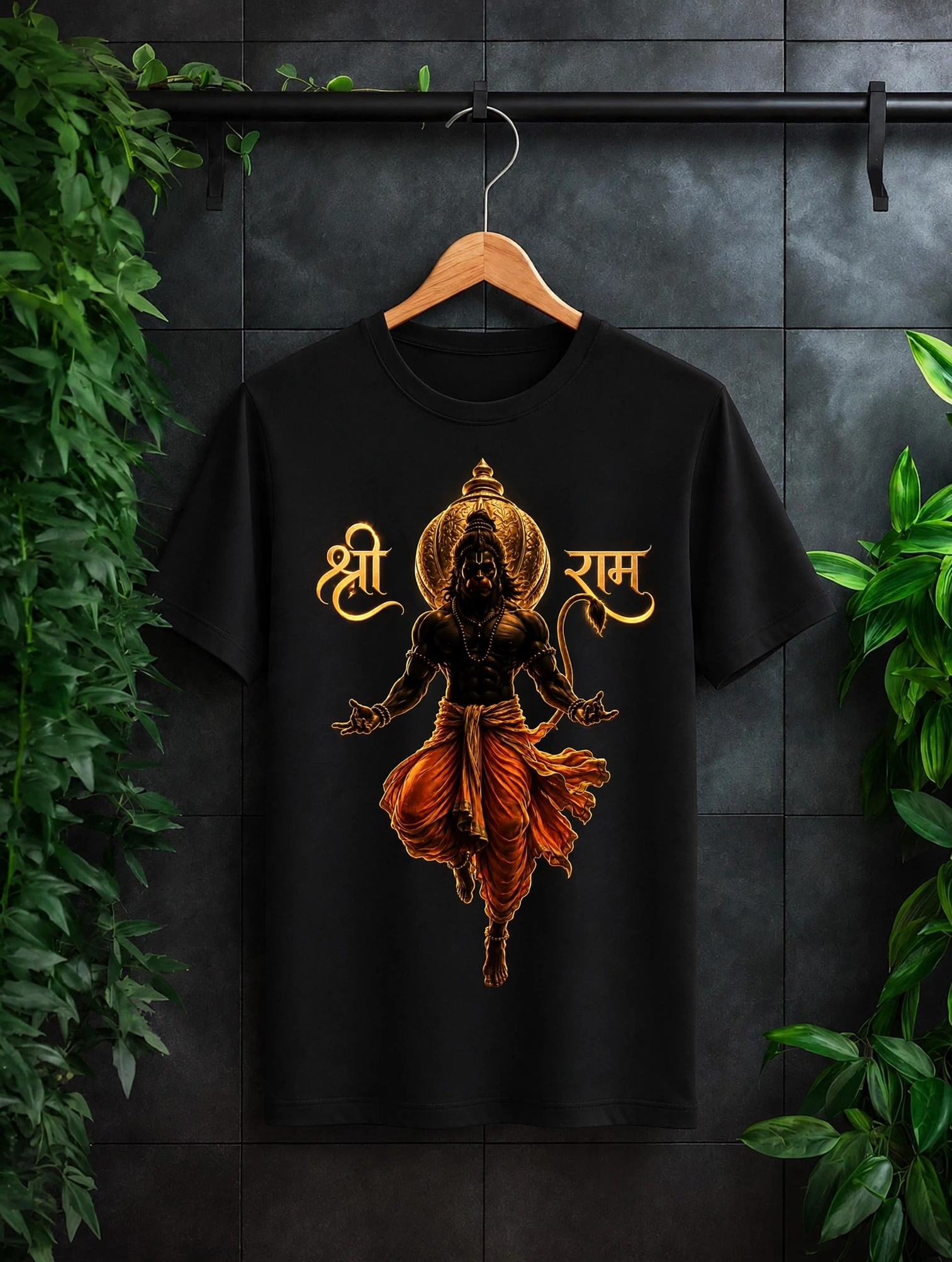 Shri Ram Hanuman - Eternal Devotion, Divine Strength - Unisex Classic Fit Graphic Tee - 100% Bio-Washed Premium Cotton T-Shirt