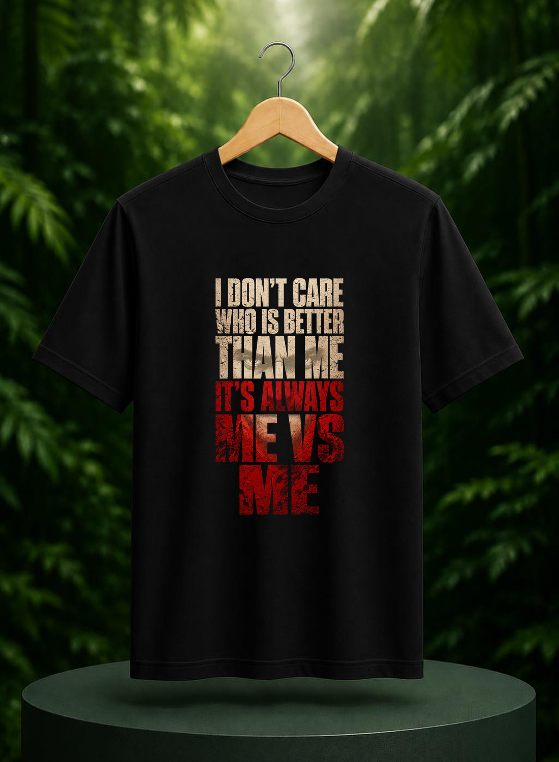 I Don’t Care Who Is Better Than Me, It’s Always Me vs Me — Motivational Self Improvement — Unisex Classic Fit Graphic Tee — 100% Bio Washed Premium Cotton T-Shirt