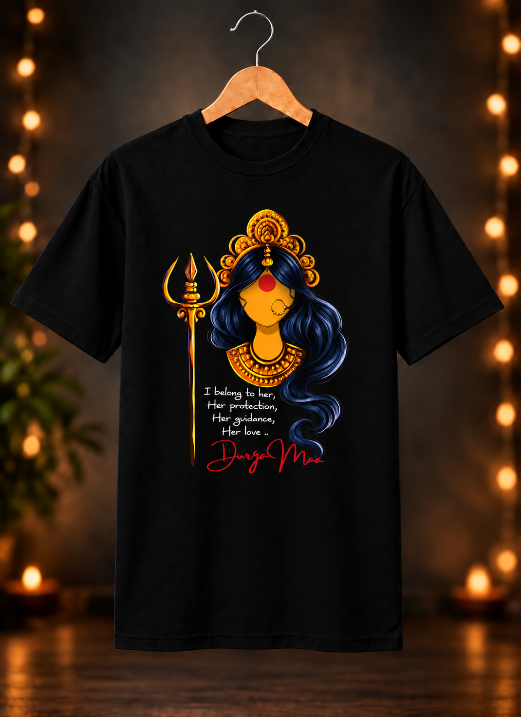 नवरात्रे Exclusive Art - Jai Maa Durga - Divine Protection - Unisex Classic Fit - 100% Bio-washed Premium Cotton T-Shirt