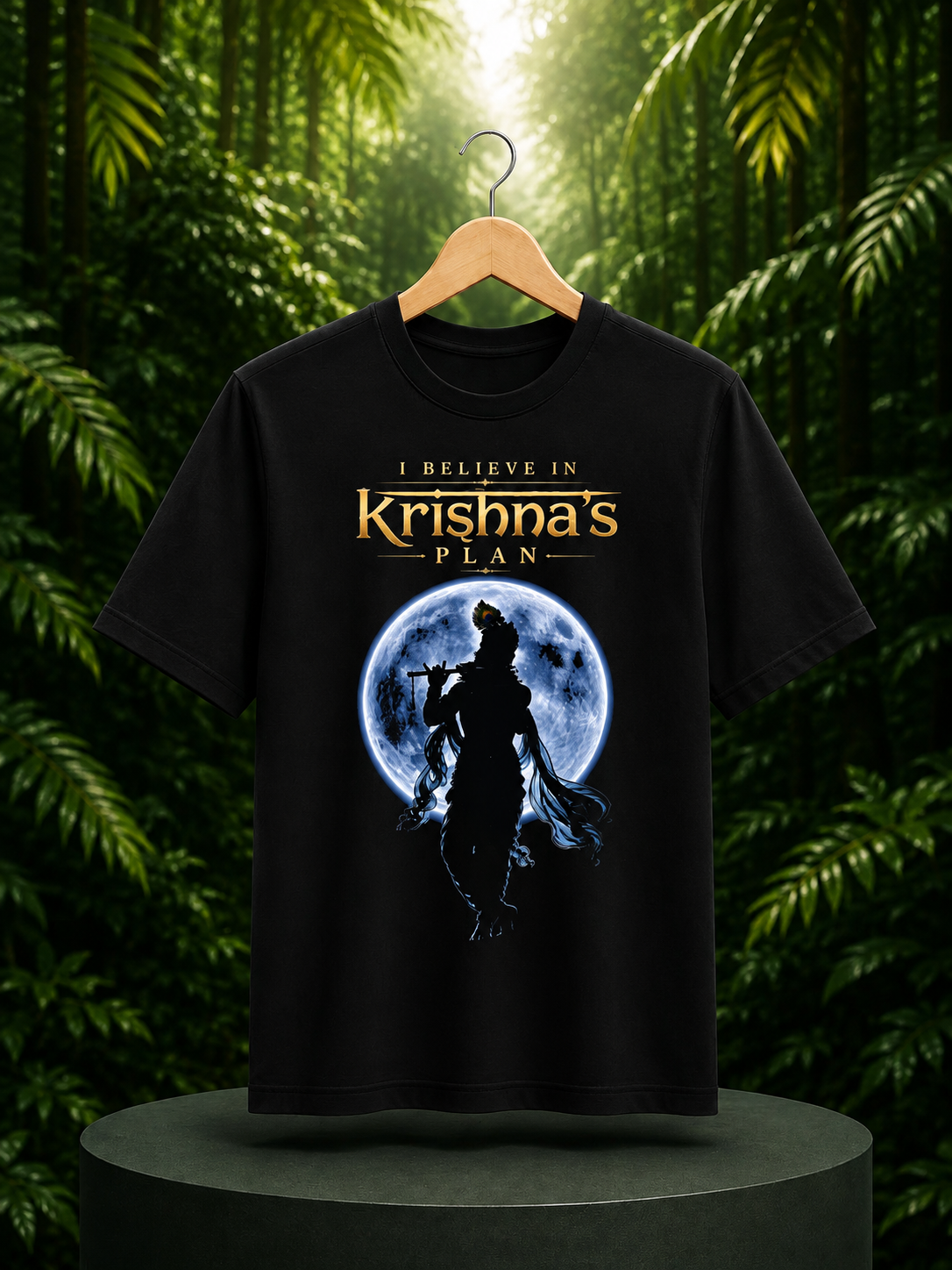 Krishna’s Plan – I Believe in Divine Timing Spiritual - Unisex Classic Fit Graphic Tee - 100% Bio Washed Premium Cotton T-Shirt