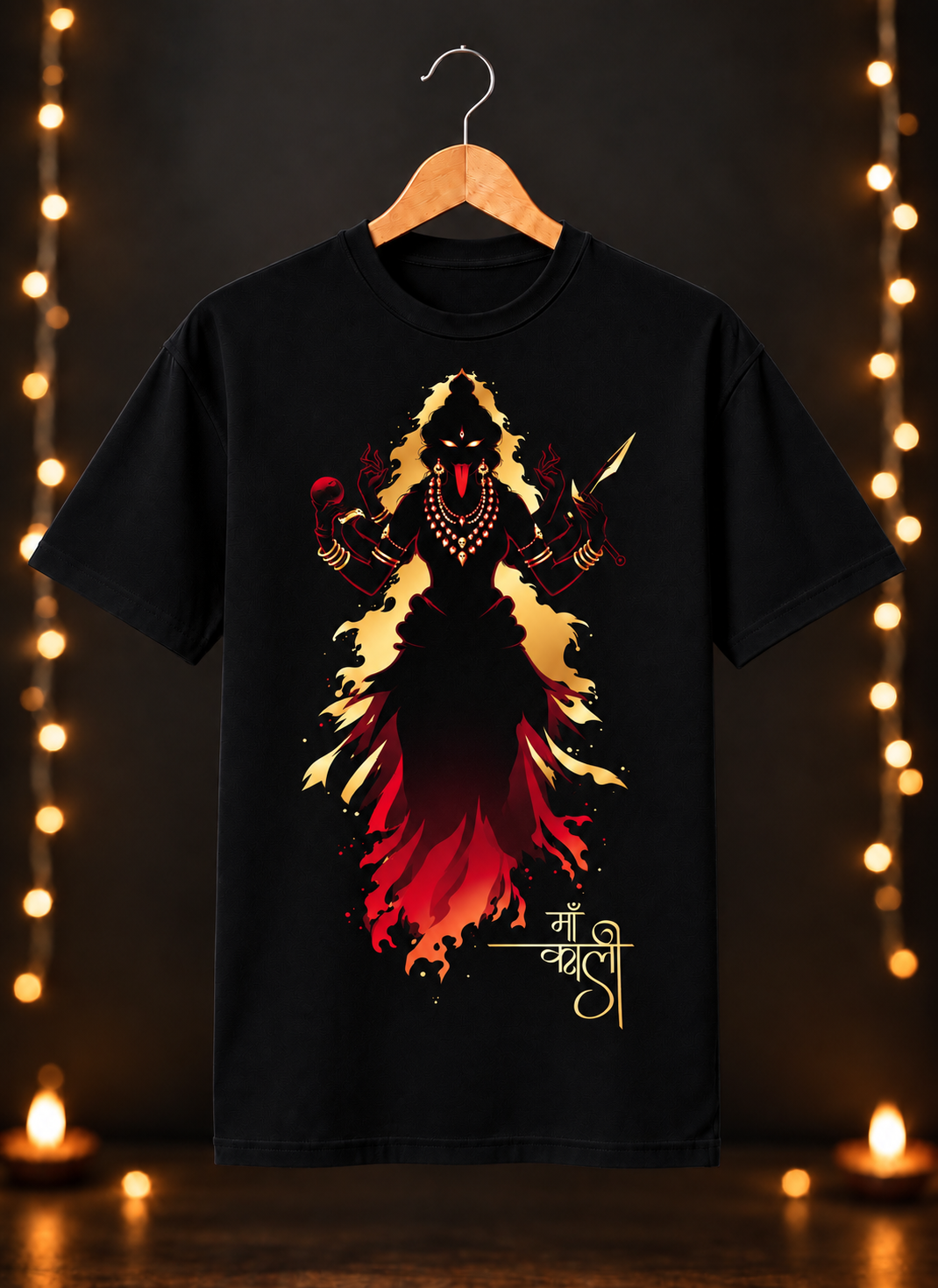 नवरात्रे Exclusive Art - Jai Maa Kali - Fierce Divine Power - Unisex Classic Fit - 100% Bio-washed Premium Cotton T-Shirt