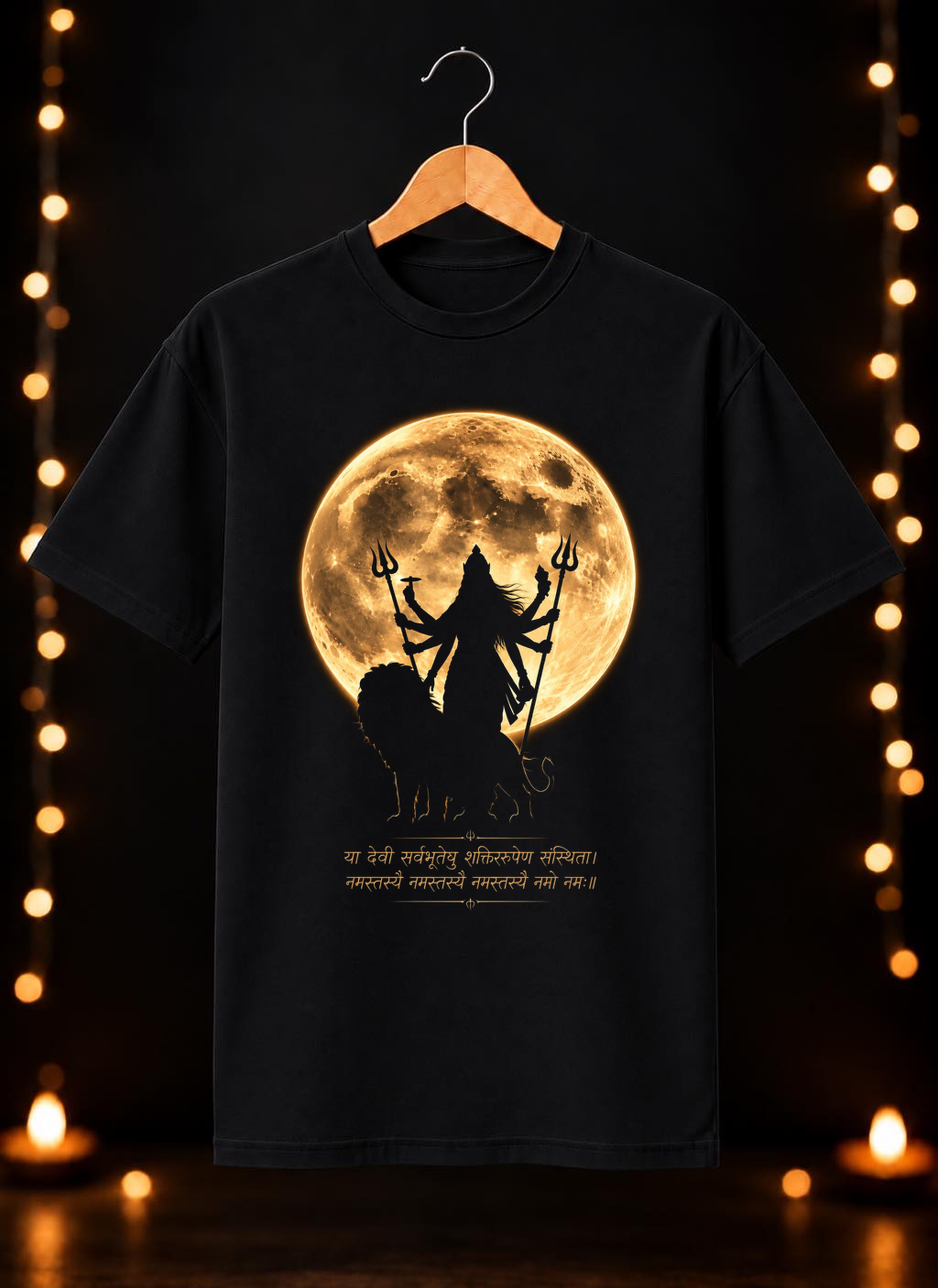 नवरात्रे Exclusive Maa Durga Moon Art – Jai Maa Durga | Divine Shakti – Unisex Classic Fit - 100% Bio-Washed Premium Cotton T-shirt