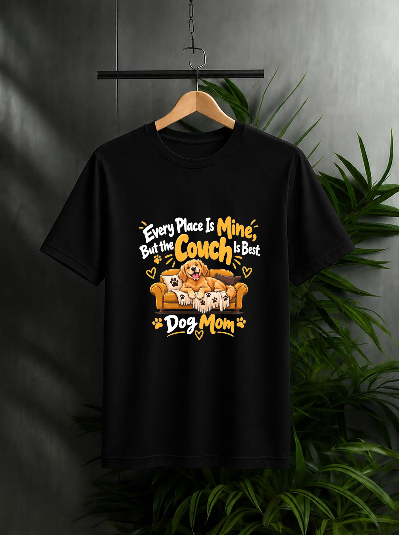 My Couch Is Best – Proud Dog Mom - Unisex Classic Fit - 100% Bio-washed Premium Cotton T-Shirt