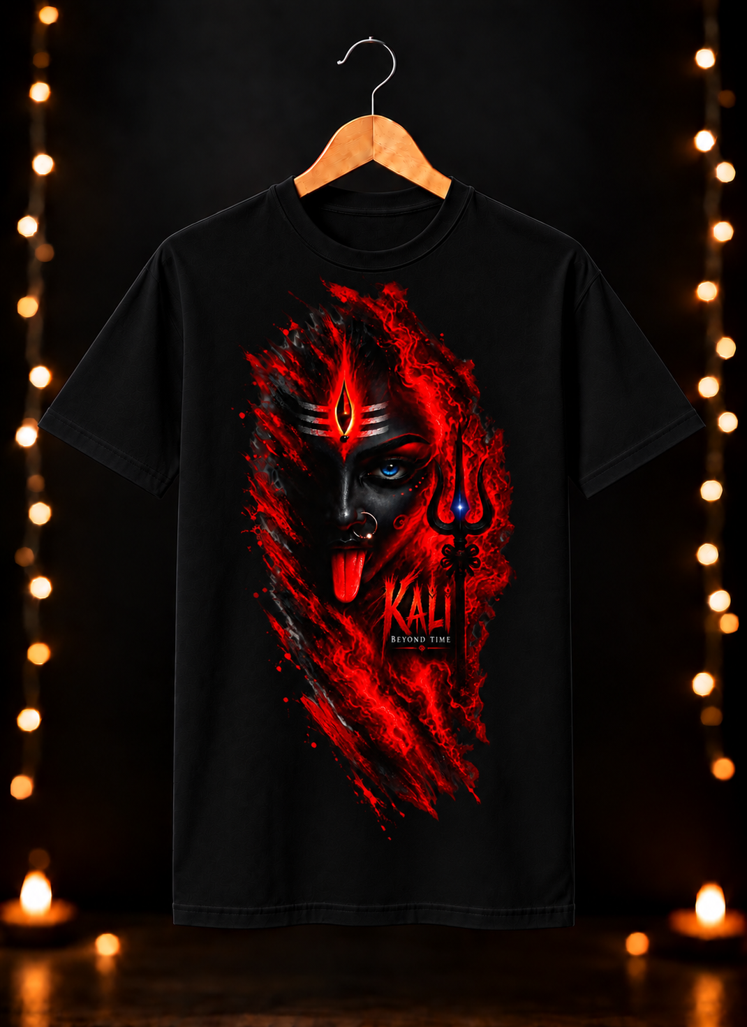 नवरात्रे Exclusive Art - Jai Maa Kali - Kali Beyond Time - Unisex Classic Fit - 100% Bio-Washed Premium Cotton T-Shirt