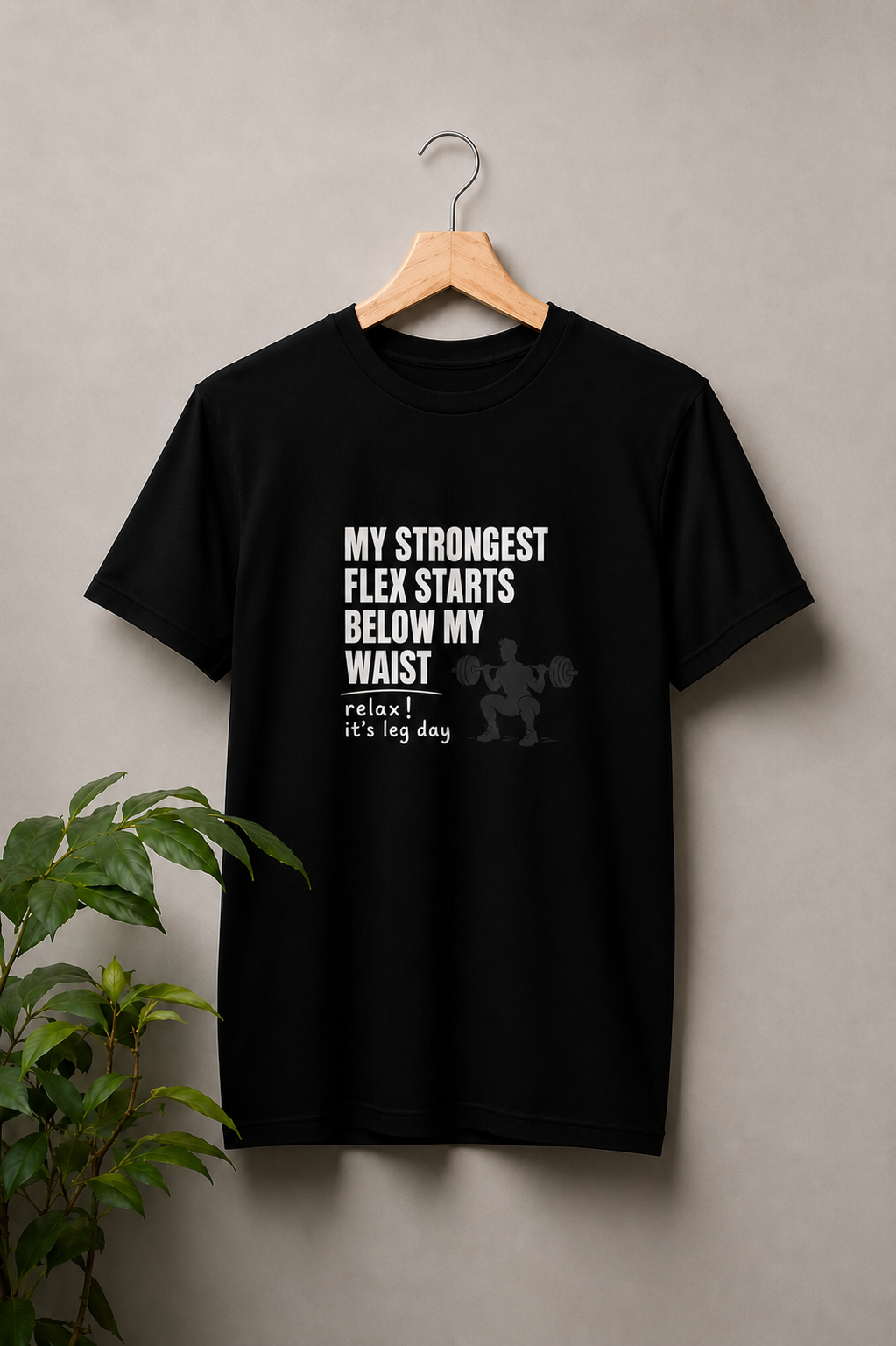 My Strongest Flex Starts Below My Waist — Leg Day Gym - Unisex Classic Fit Graphic Tee - 100% Premium Bio Washed Cotton T-Shirt