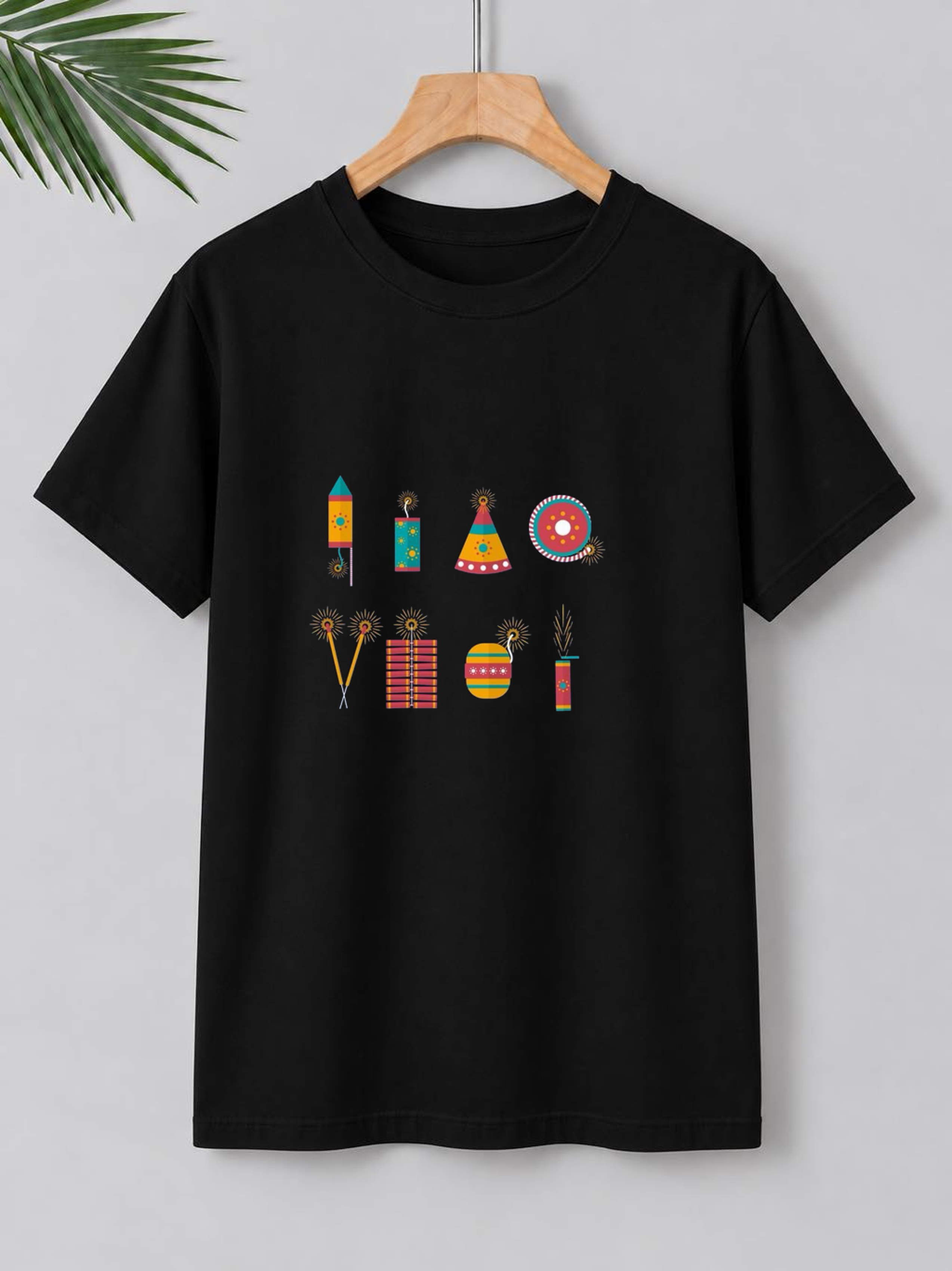 Colorful Diwali Fireworks – Festive Celebration | Unisex Classic Fit | 100% Bio-Washed Premium Cotton T-Shirt