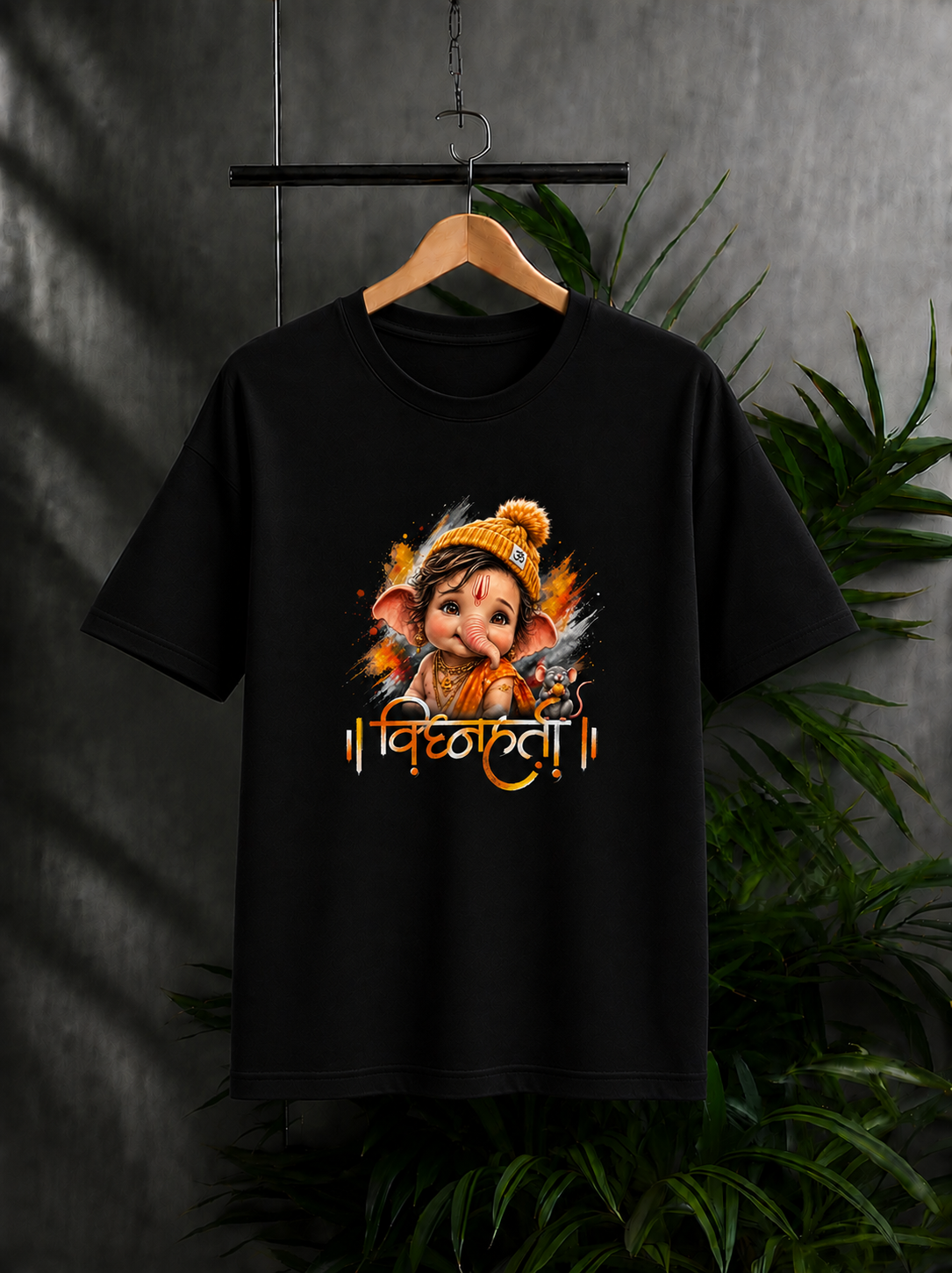 विघ्नहर्ता | Little Bappa – Divine Joy & Blessings – Unisex Classic Fit Graphic Tee - 100% Bio-Washed Premium Cotton T-Shirt