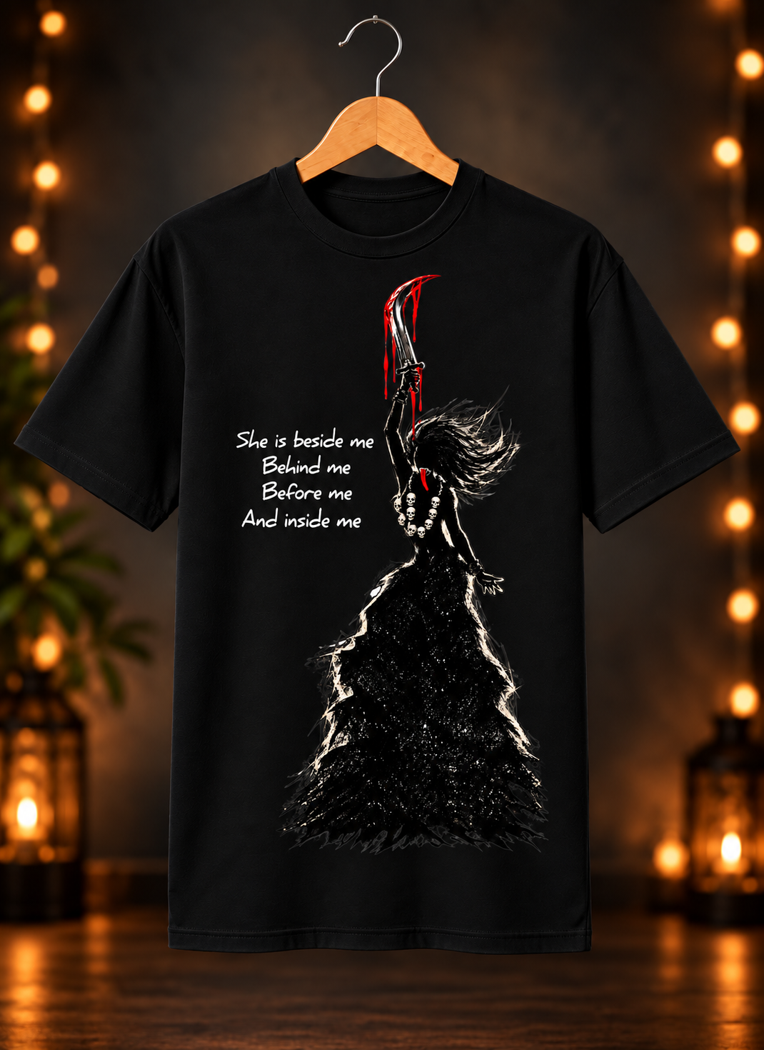 नवरात्रे Exclusive Art - Jai Maa Kali - Fierce Protector - Unisex Classic Fit - 100% Bio-Washed Premium Cotton T-Shirt