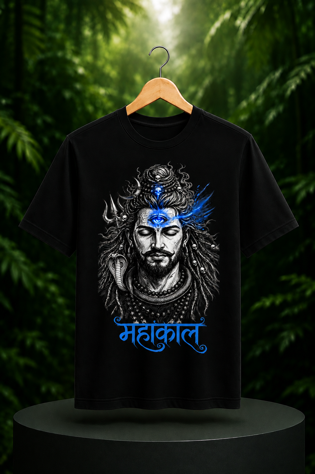 Mahakal — Powerful Shiva Third Eye & Trishul Artwork — Unisex Classic Fit Graphic Tee — 100% Bio Washed Premium Cotton T-Shirt