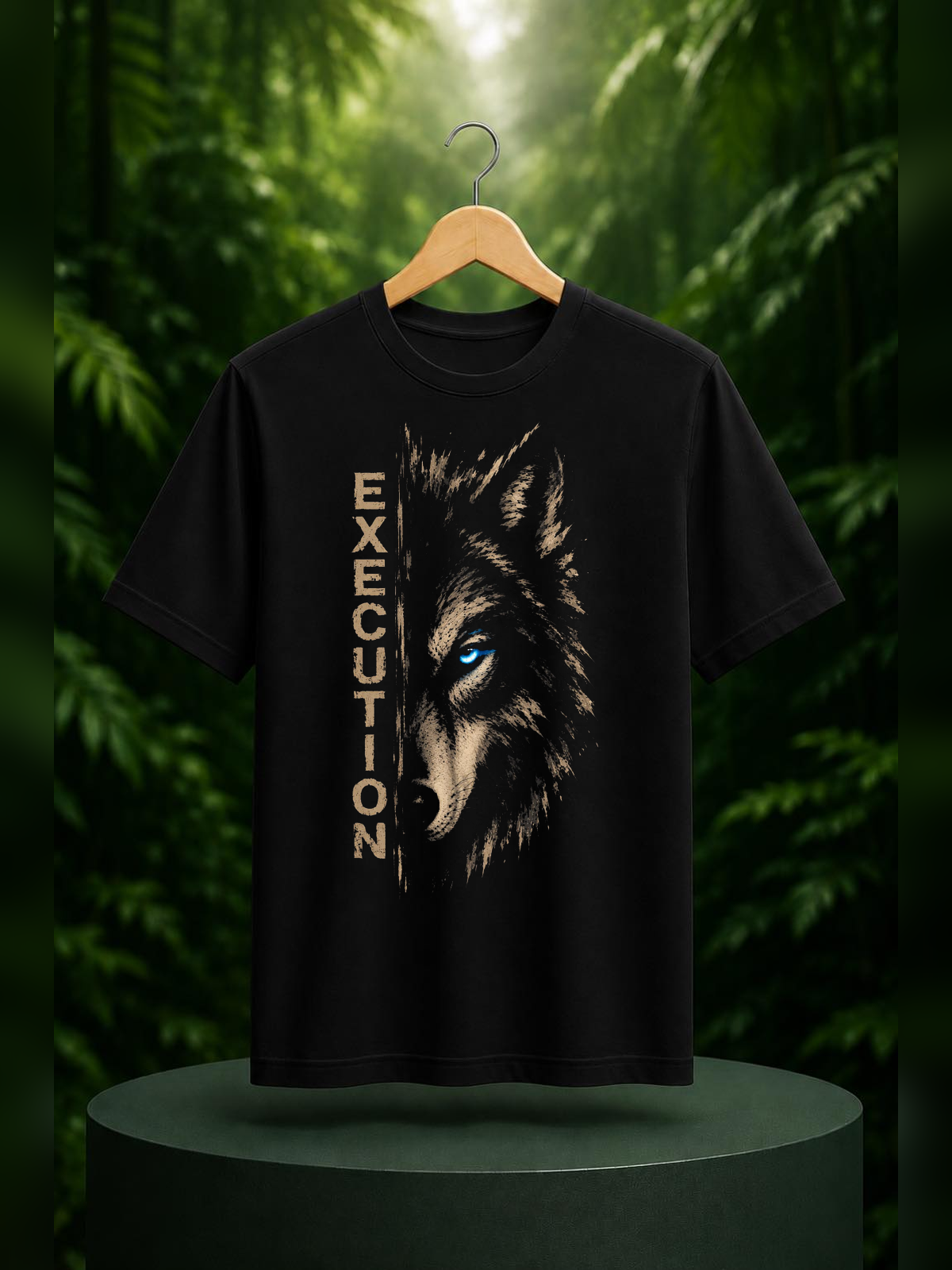Execution — Fierce Wolf Artwork — Unisex Classic Fit Graphic Tee — 100% Bio Washed Premium Cotton T-Shirt