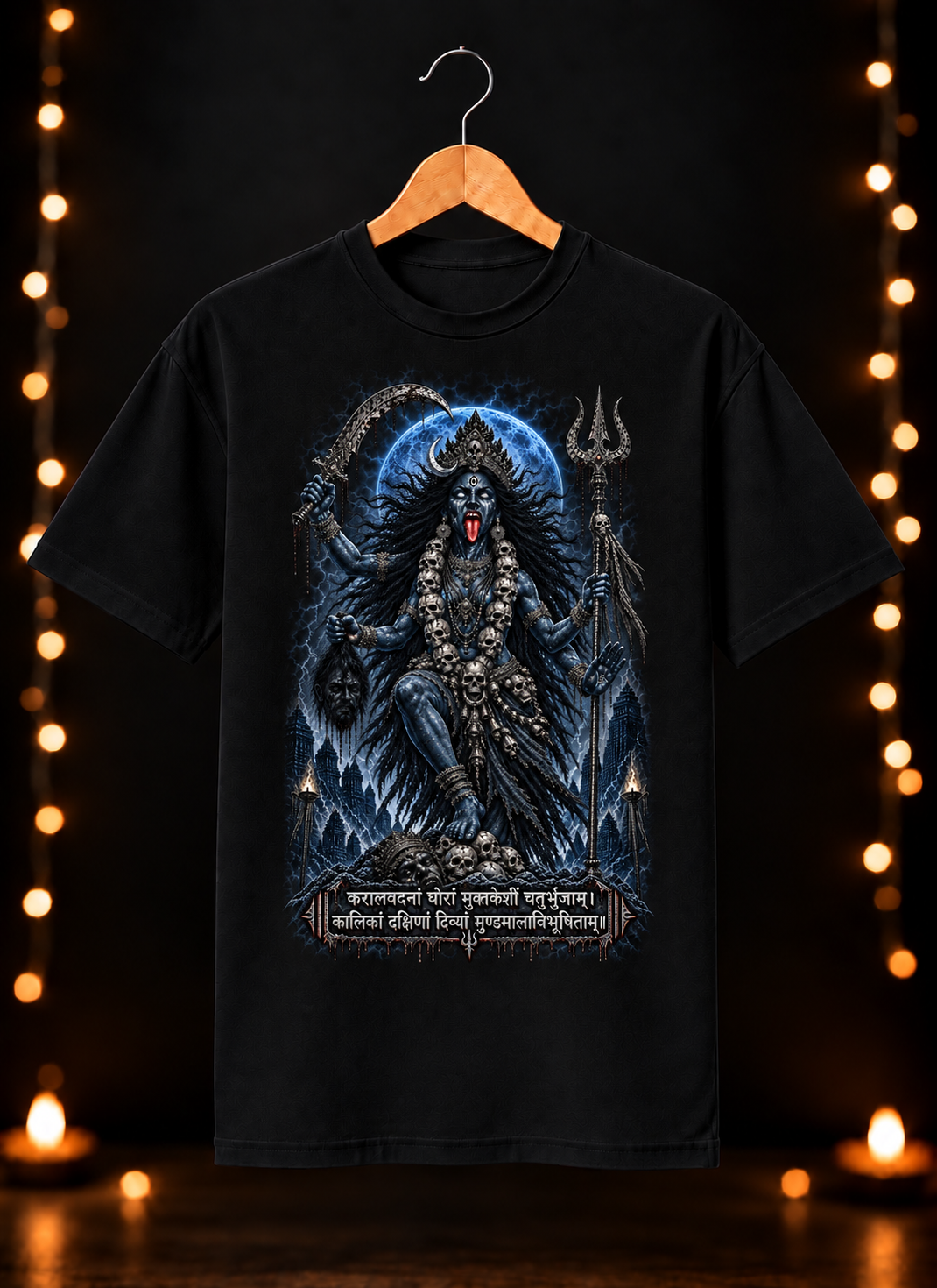 नवरात्रे Exclusive Art - Jai Maa Kali - Fierce Divine Kali - Unisex Classic Fit - 100% Bio-Washed Premium Cotton T-Shirt