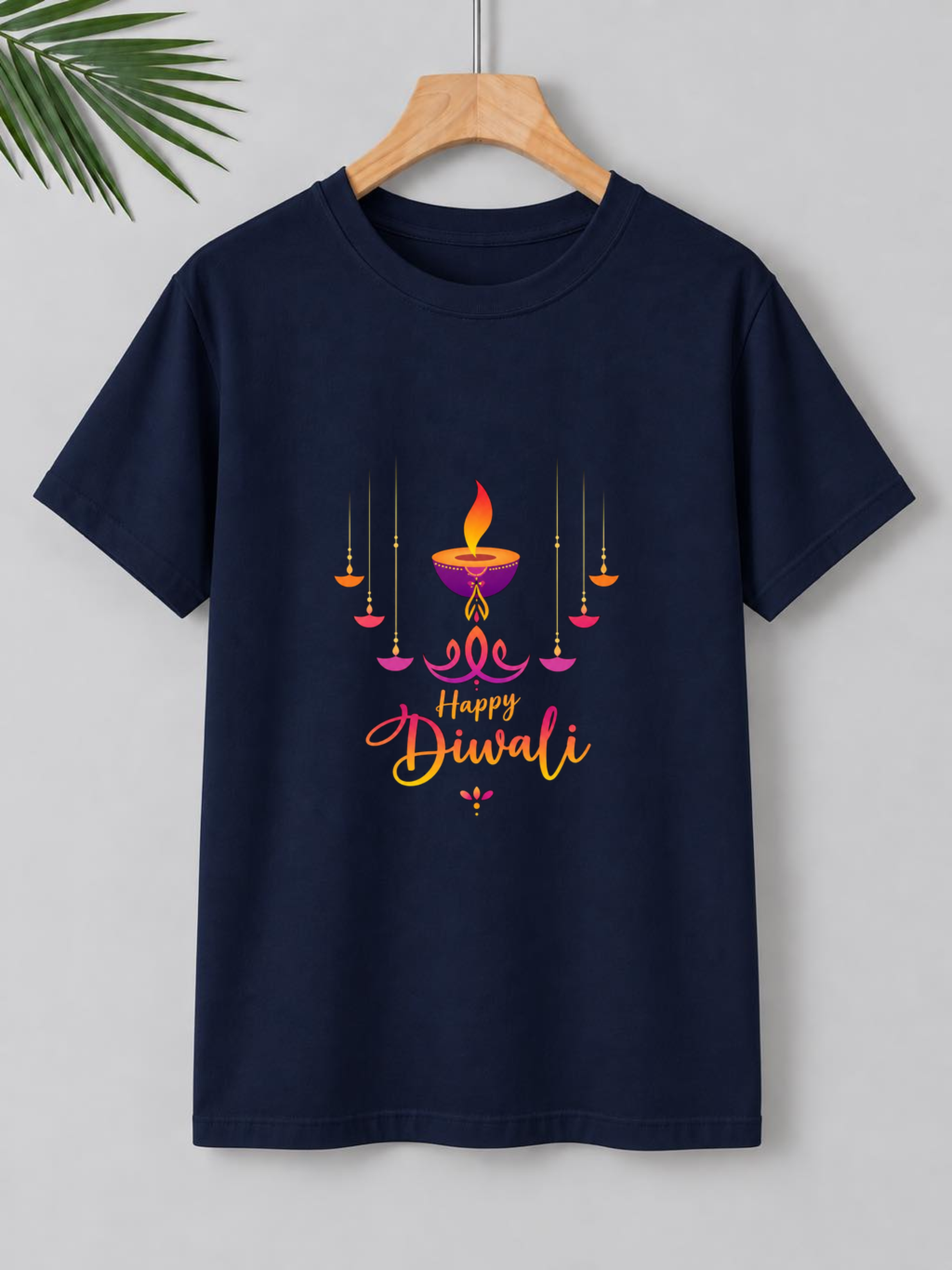 Radiant Diya Glow – Festive Diwali | Unisex Classic Fit | 100% Bio-Washed Premium Cotton T-Shirt