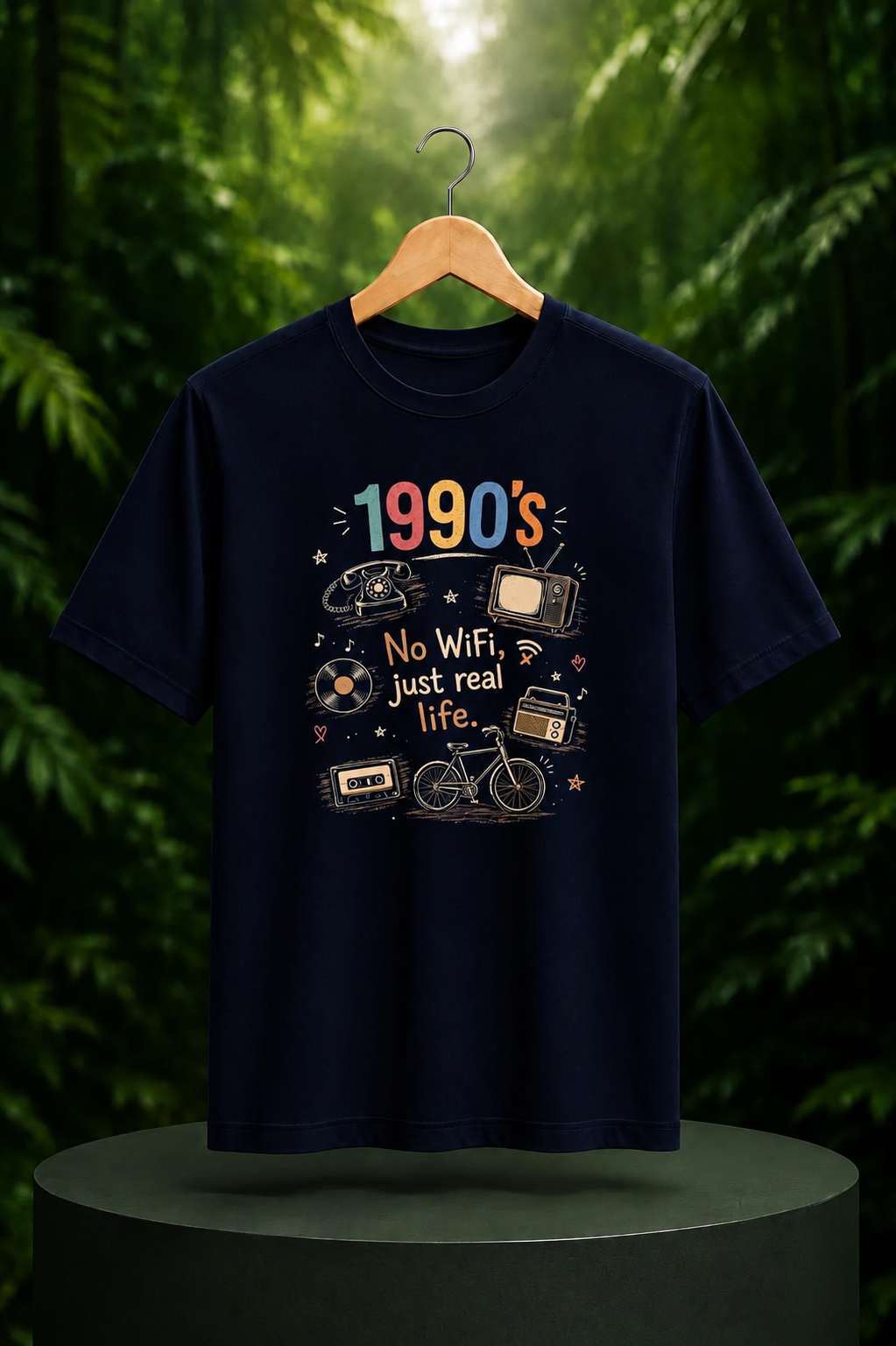1990s Vintage Nostalgia - Unisex Classic Fit Graphic Tee 100% Bio-Washed Premium Cotton