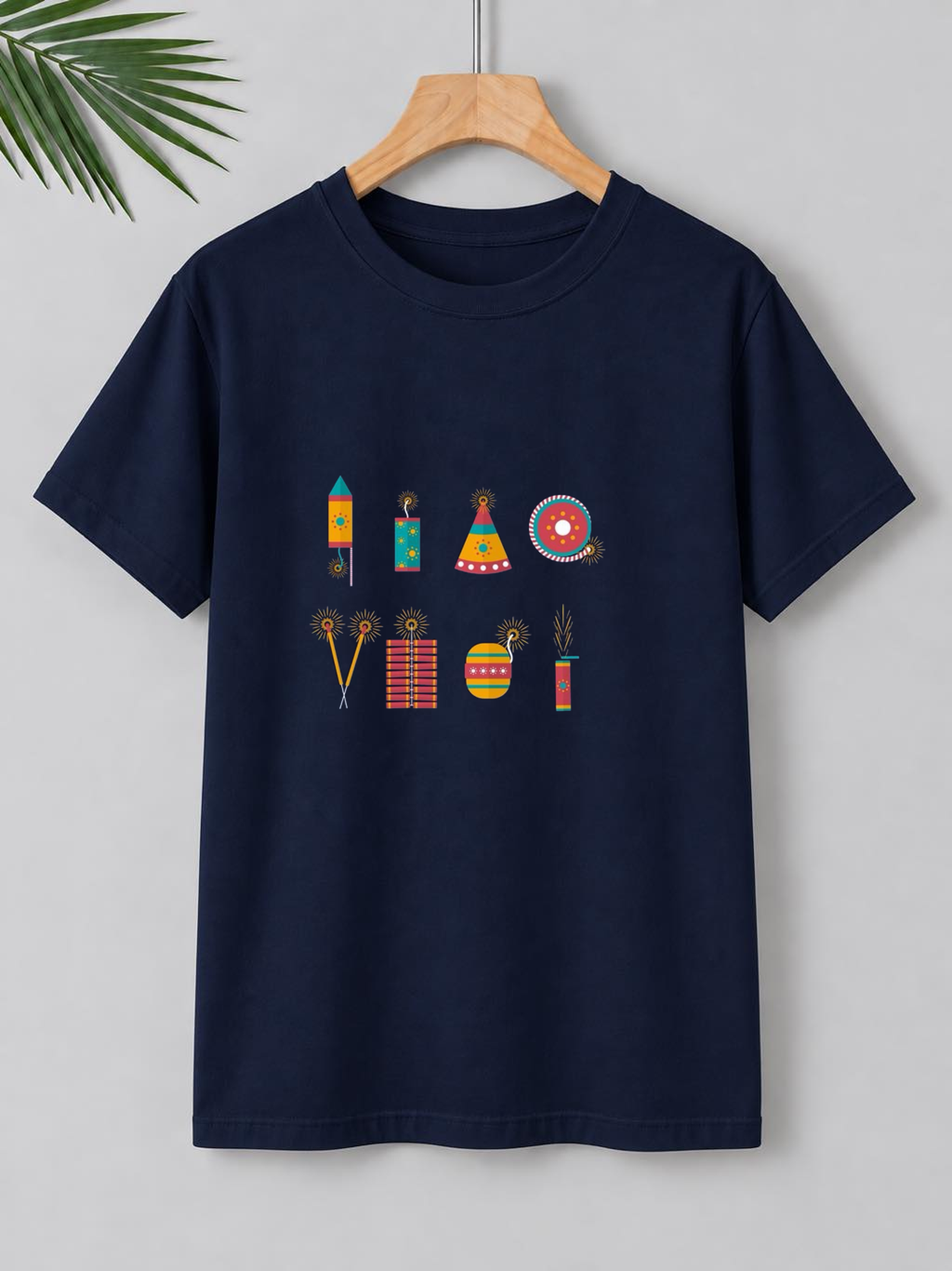 Colorful Diwali Fireworks – Festive Celebration | Unisex Classic Fit | 100% Bio-Washed Premium Cotton T-Shirt