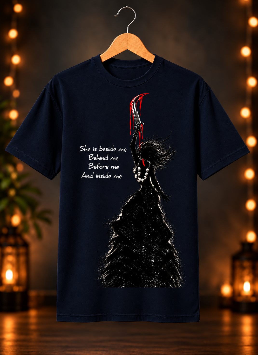 नवरात्रे Exclusive Art - Jai Maa Kali - Fierce Protector - Unisex Classic Fit - 100% Bio-Washed Premium Cotton T-Shirt