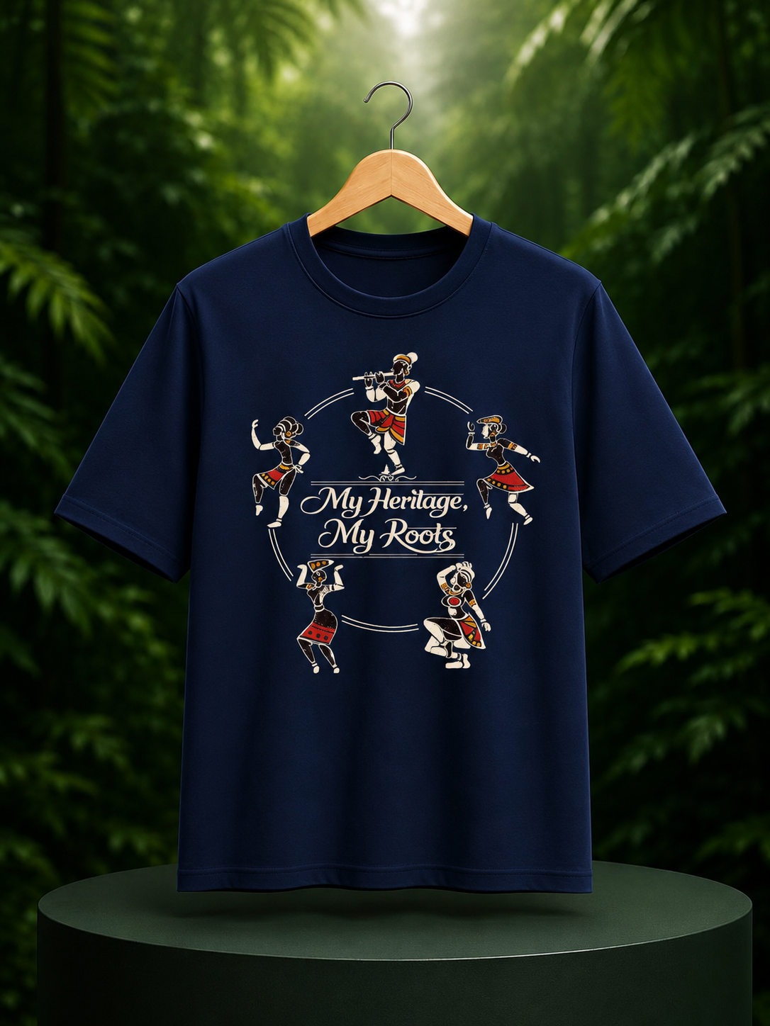My Heritage, My Roots — Indian Folk Art & Cultural Heritage - Unisex Classic Fit Graphic Tee - 100% Bio Washed Premium Cotton T-Shirt