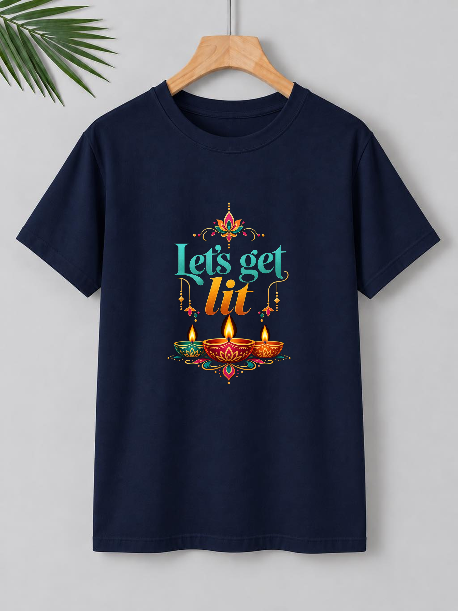 Let’s Get Lit – Diwali Lights & Festive Vibes | Unisex Classic Fit | 100% Bio-Washed Premium Cotton T-Shirt