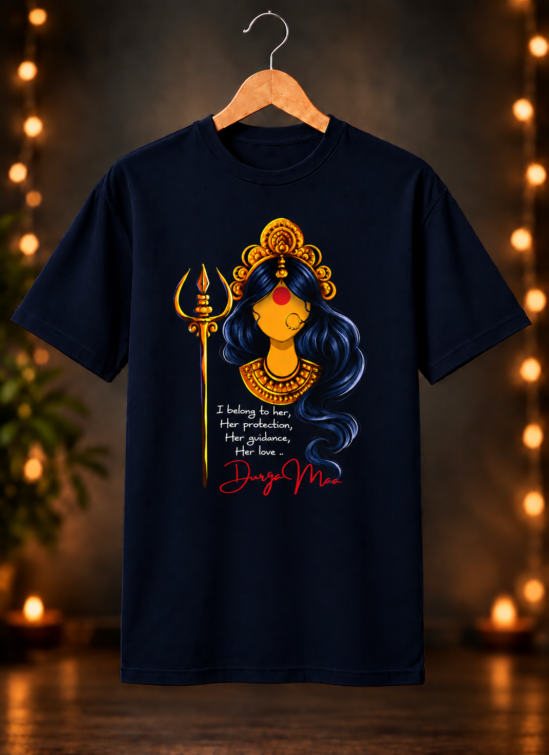 नवरात्रे Exclusive Art - Jai Maa Durga - Divine Protection - Unisex Classic Fit - 100% Bio-washed Premium Cotton T-Shirt