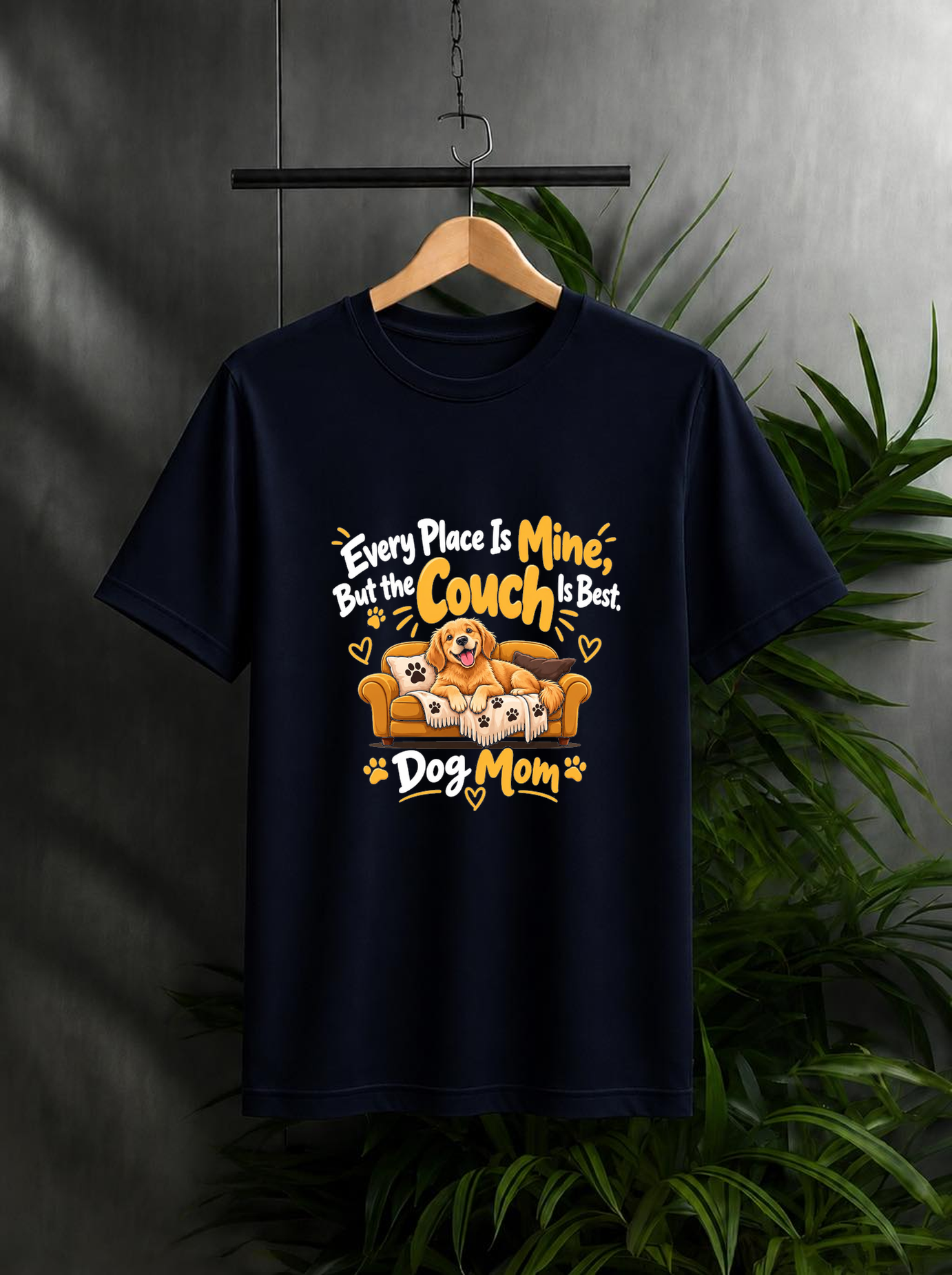 My Couch Is Best – Proud Dog Mom - Unisex Classic Fit - 100% Bio-washed Premium Cotton T-Shirt