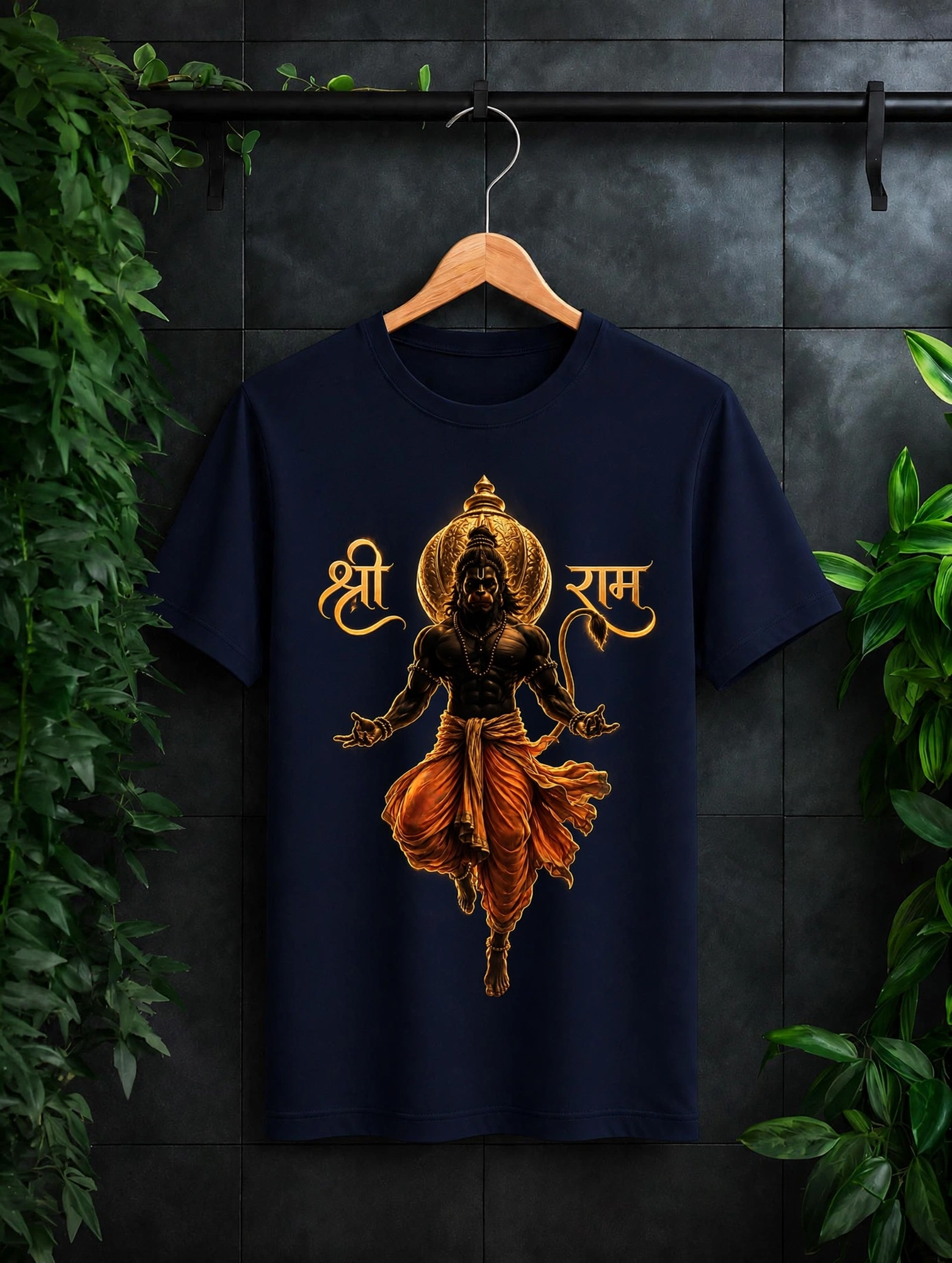 Shri Ram Hanuman - Eternal Devotion, Divine Strength - Unisex Classic Fit Graphic Tee - 100% Bio-Washed Premium Cotton T-Shirt