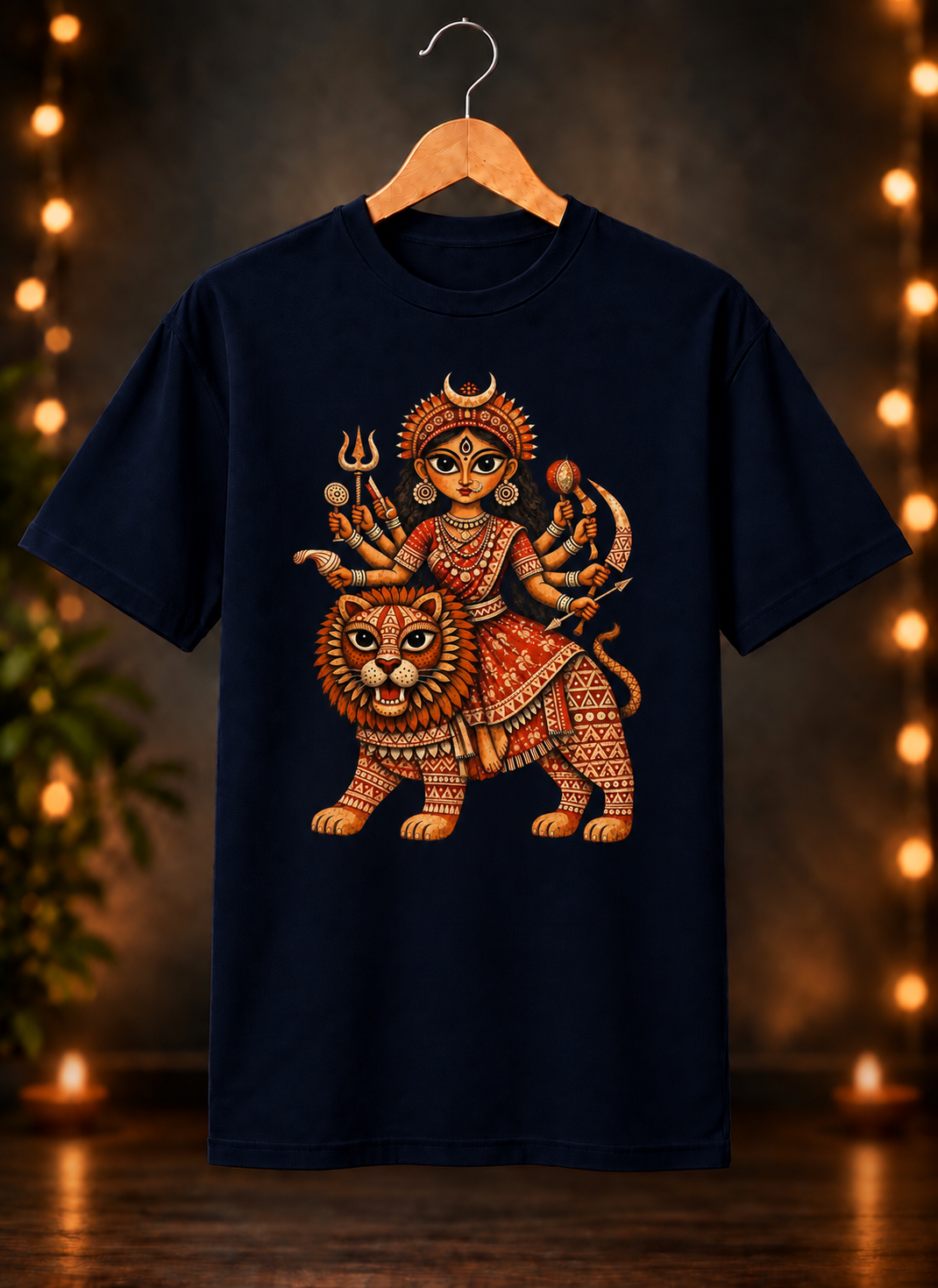 नवरात्रे Exclusive Art - Jai Maa Durga - Divine Shakti - Unisex Classic Fit - 100% Bio-washed Premium Cotton T-Shirt