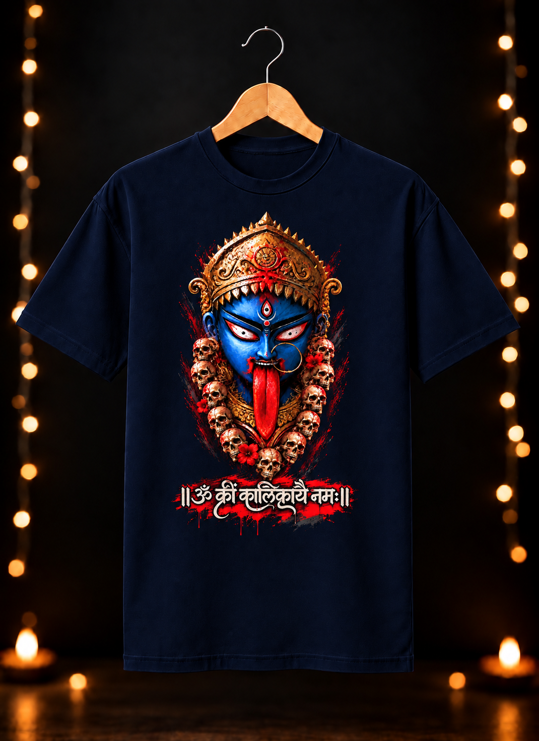नवरात्रे Exclusive Art - Jai Maa Kali - Fierce Mahakali शक्ति - Unisex Classic Fit - 100% Bio-Washed Premium Cotton T-Shirt