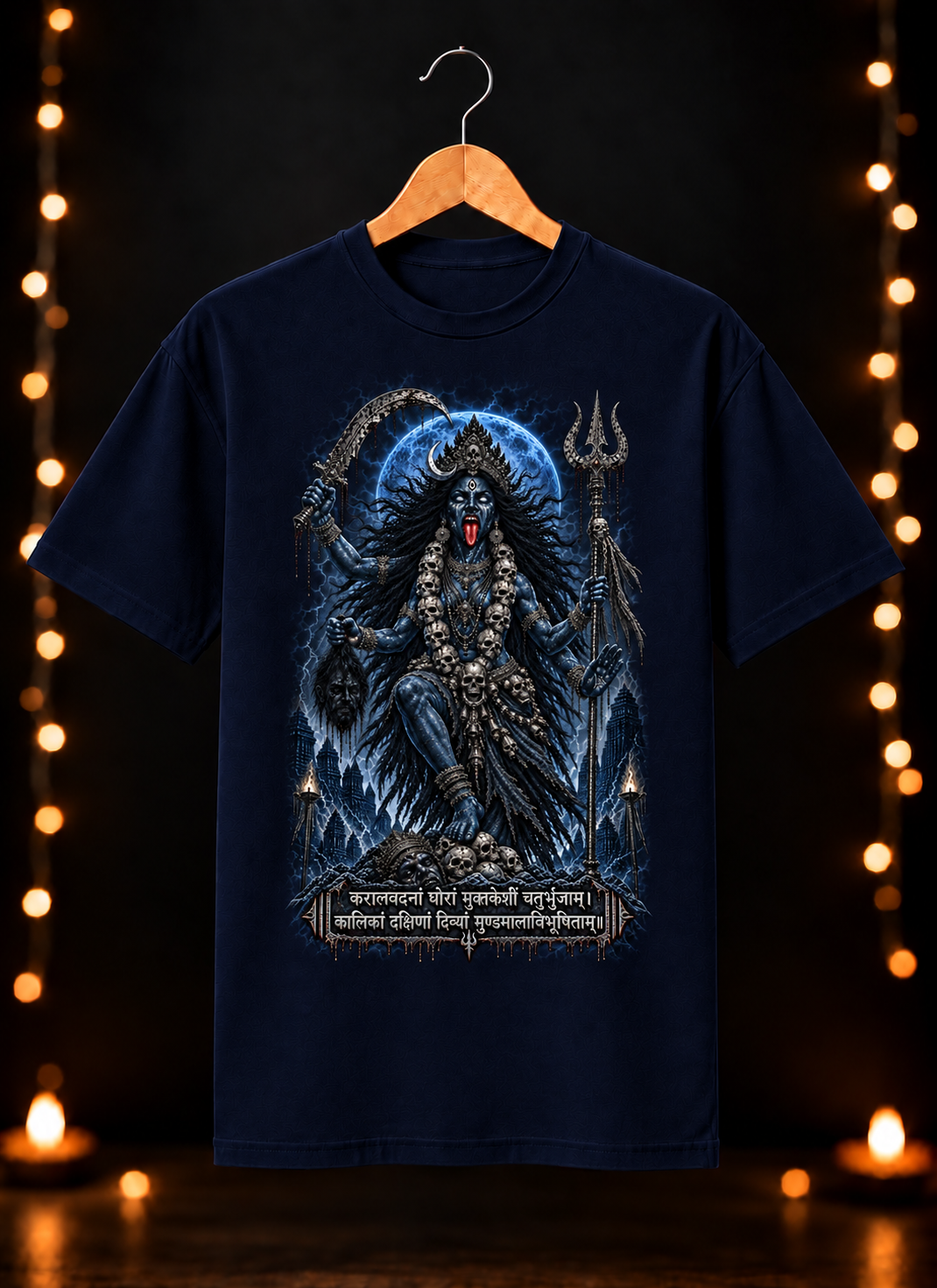 नवरात्रे Exclusive Art - Jai Maa Kali - Fierce Divine Kali - Unisex Classic Fit - 100% Bio-Washed Premium Cotton T-Shirt