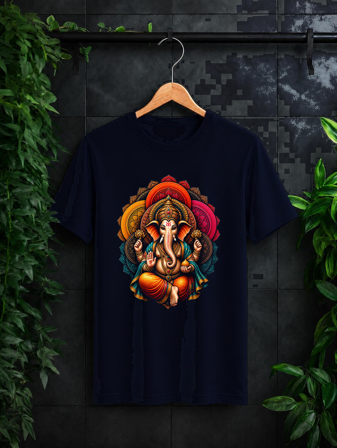 Divine Ganesha Mandala – शुभता, शक्ति और समृद्धि | Unisex Classic Fit Graphic Tee - 100% Bio-Washed Premium Cotton T-Shirt