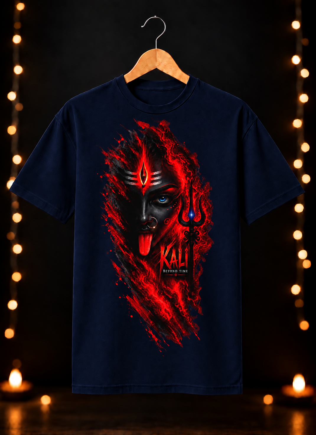 नवरात्रे Exclusive Art - Jai Maa Kali - Kali Beyond Time - Unisex Classic Fit - 100% Bio-Washed Premium Cotton T-Shirt