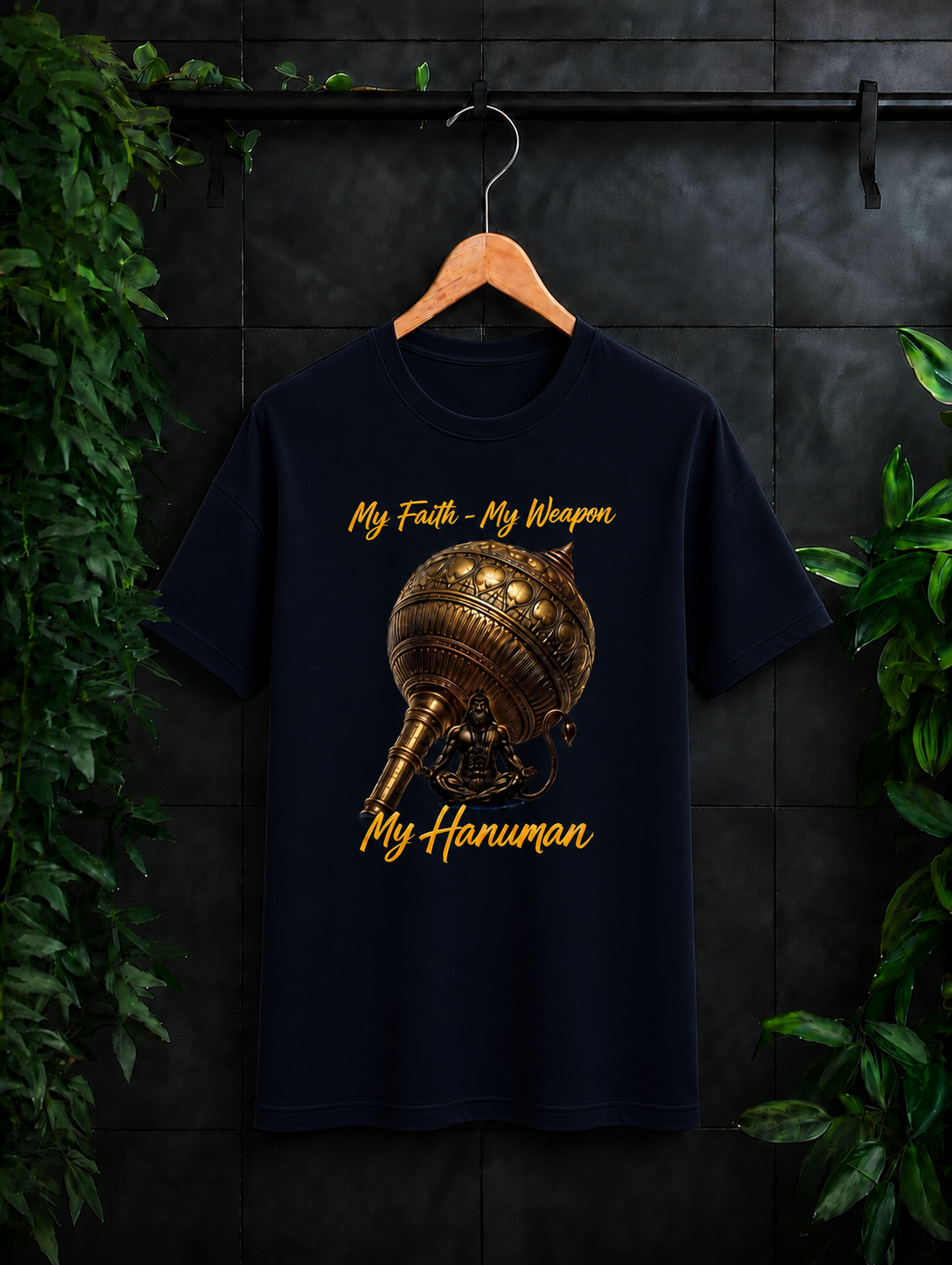 My Faith - My Weapon, My Hanuman - Strength of Devotion | Unisex Classic Fit Graphic Tee - 100% Bio-Washed Premium Cotton T-Shirt