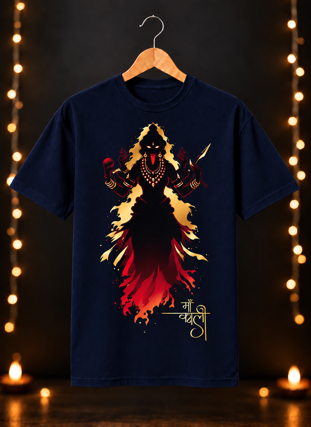 नवरात्रे Exclusive Art - Jai Maa Kali - Fierce Divine Power - Unisex Classic Fit - 100% Bio-washed Premium Cotton T-Shirt