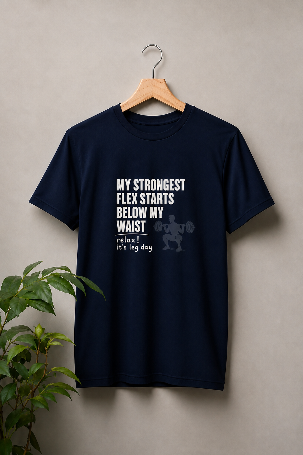 My Strongest Flex Starts Below My Waist — Leg Day Gym - Unisex Classic Fit Graphic Tee - 100% Premium Bio Washed Cotton T-Shirt