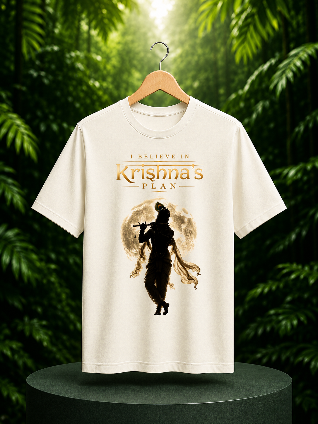 Krishna’s Plan – I Believe in Divine Timing Spiritual - Unisex Classic Fit Graphic Tee - 100% Bio Washed Premium Cotton T-Shirt