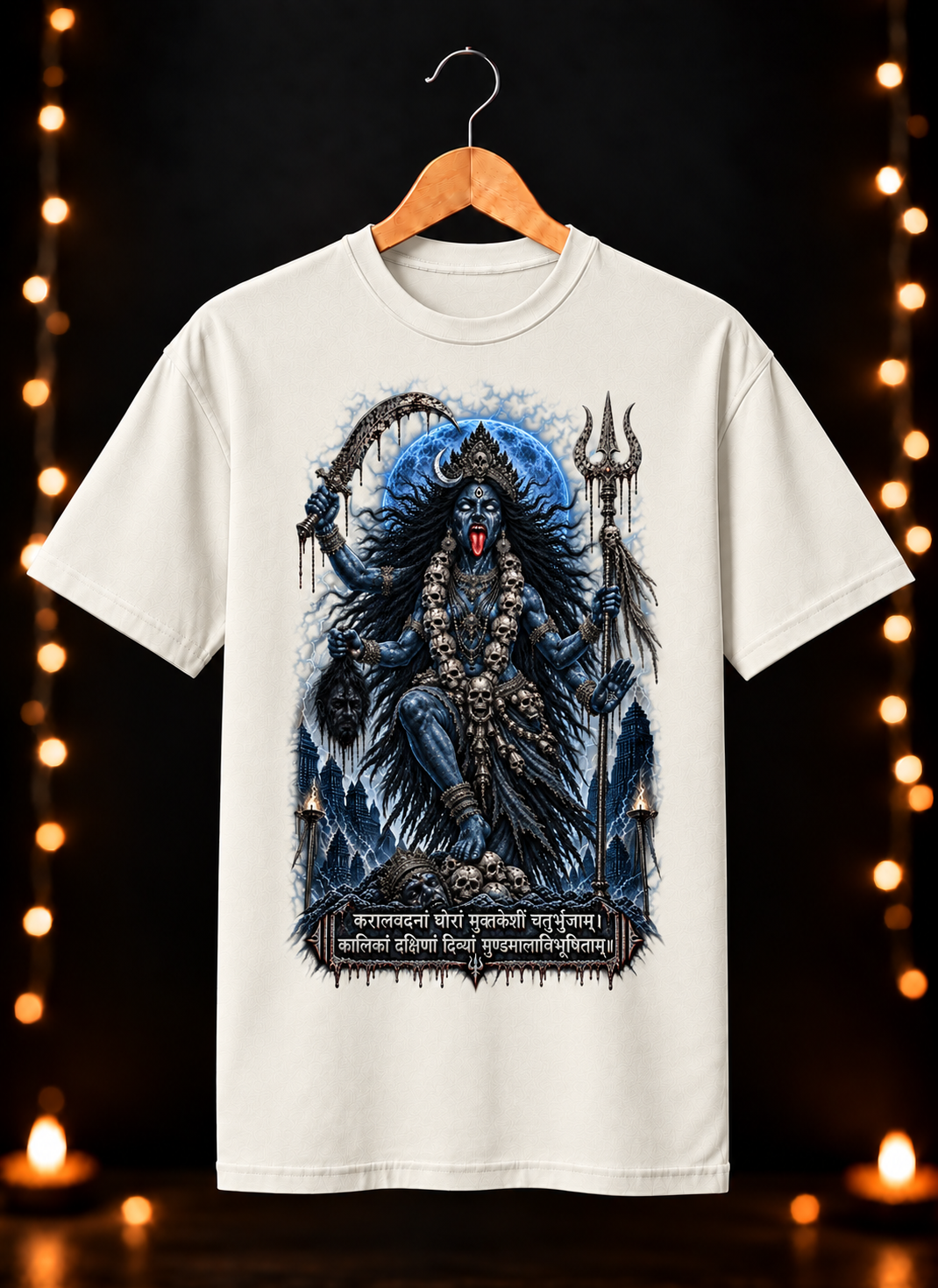 नवरात्रे Exclusive Art - Jai Maa Kali - Fierce Divine Kali - Unisex Classic Fit - 100% Bio-Washed Premium Cotton T-Shirt