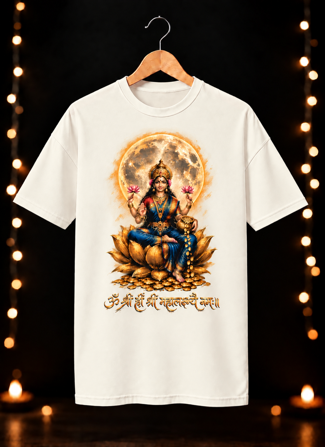 ॐ श्रीं ह्रीं श्री महालक्ष्म्यै नमः॥ Goddess Lakshmi - Unisex Classic Fit - 100% Bio-washed Premium Cotton T-Shirt