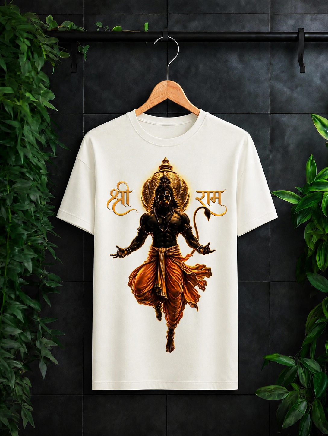 Shri Ram Hanuman - Eternal Devotion, Divine Strength - Unisex Classic Fit Graphic Tee - 100% Bio-Washed Premium Cotton T-Shirt