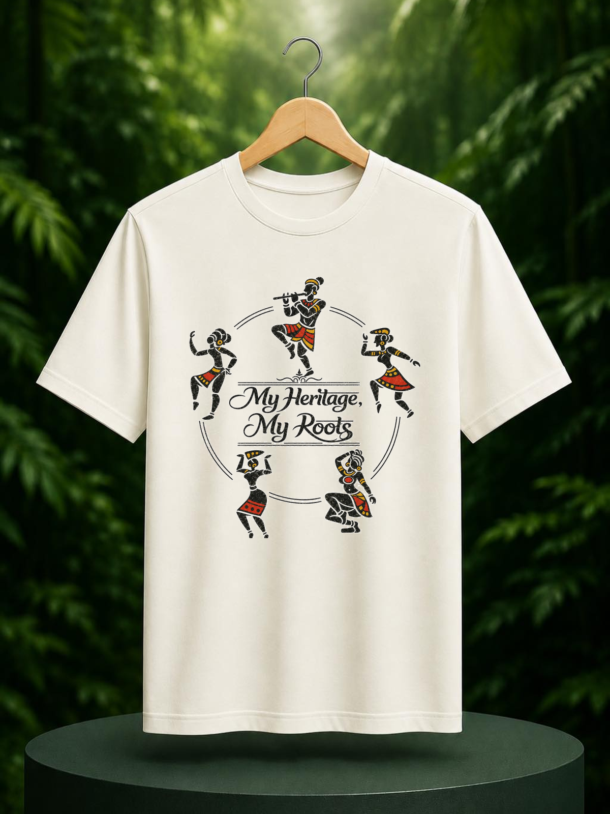 My Heritage, My Roots — Indian Folk Art & Cultural Heritage - Unisex Classic Fit Graphic Tee - 100% Bio Washed Premium Cotton T-Shirt