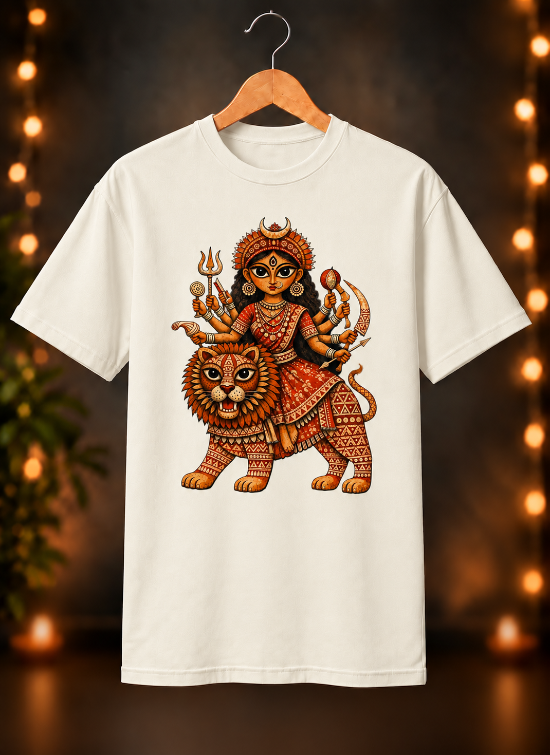नवरात्रे Exclusive Art - Jai Maa Durga - Divine Shakti - Unisex Classic Fit - 100% Bio-washed Premium Cotton T-Shirt