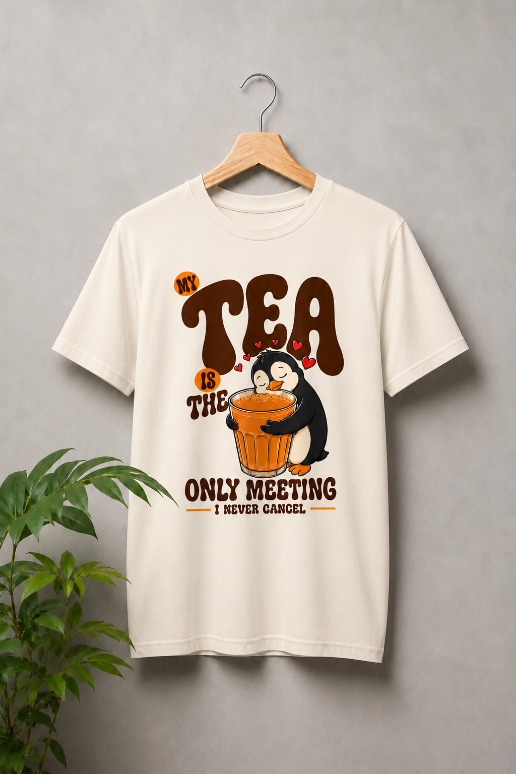 Tea Is the Only Meeting I Never Cancel — Cute Tea Lover — Unisex Classic Fit Graphic Tee — 100% Bio Washed Premium Cotton T-Shirt