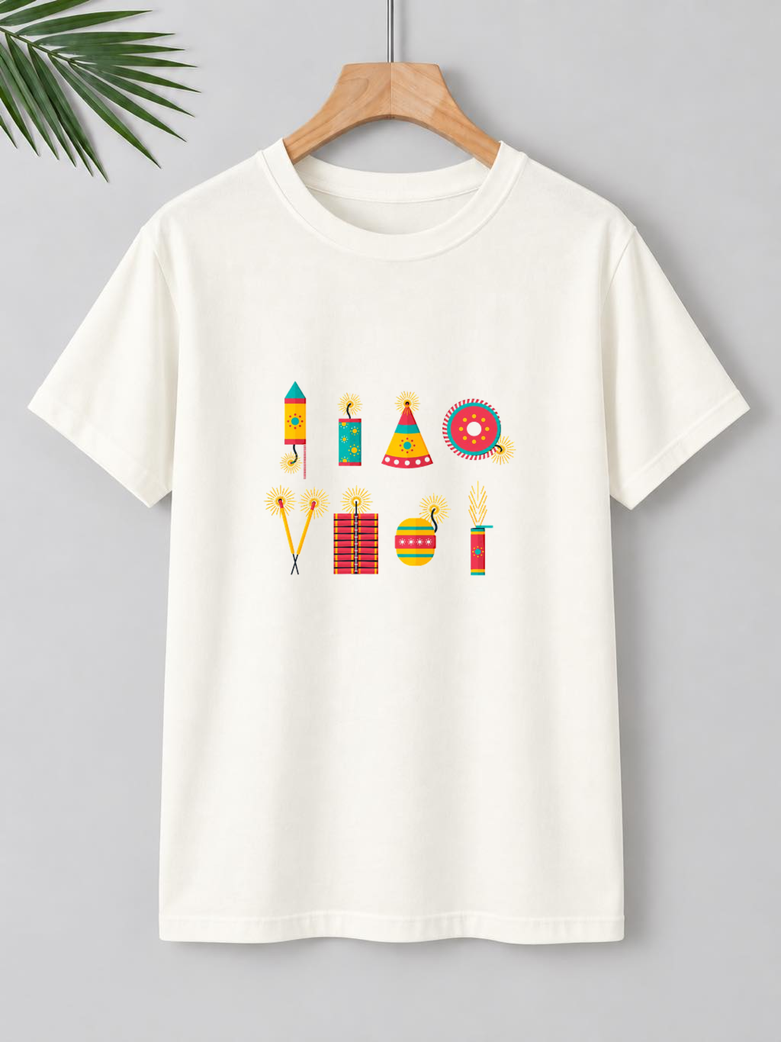 Colorful Diwali Fireworks – Festive Celebration | Unisex Classic Fit | 100% Bio-Washed Premium Cotton T-Shirt