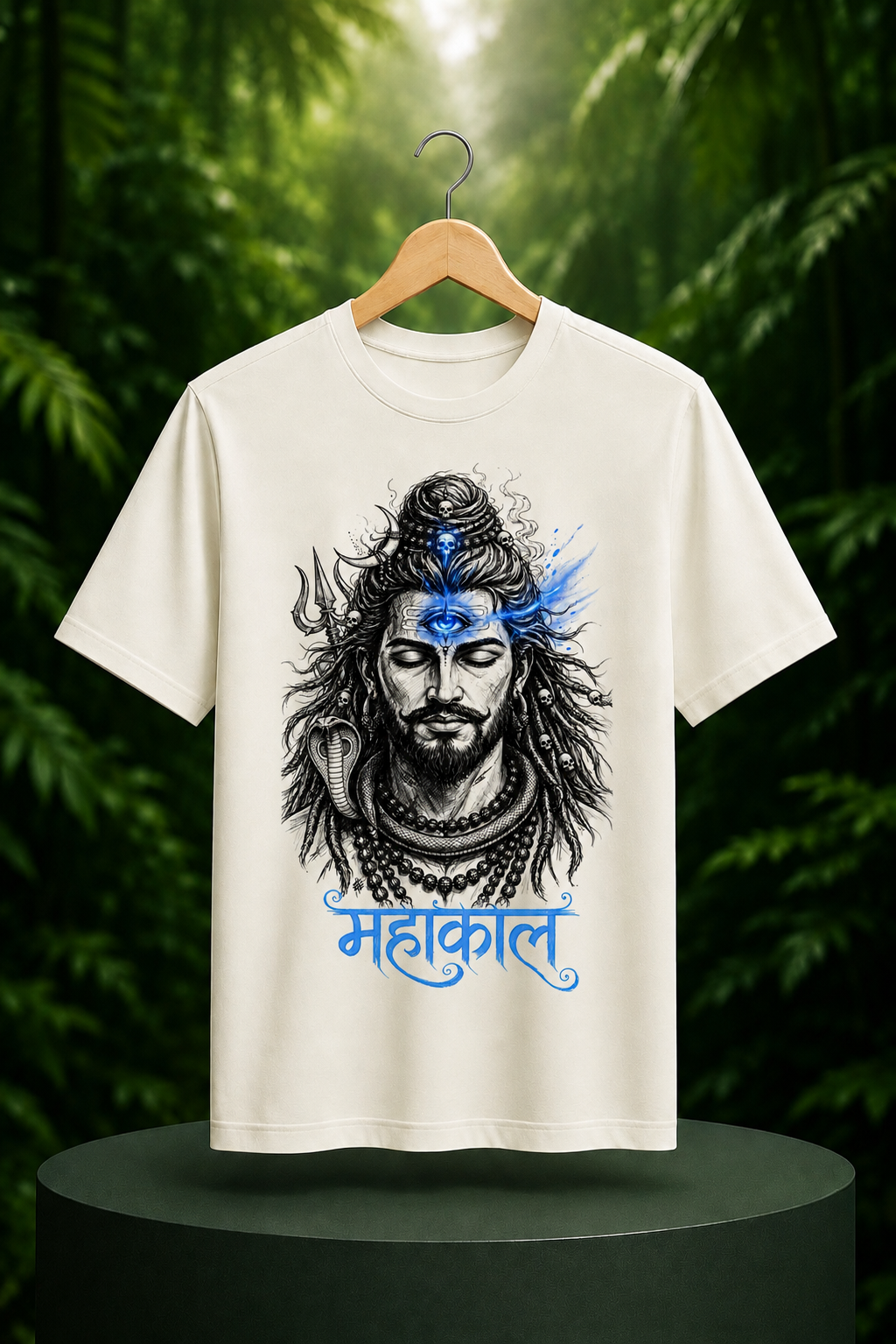 Mahakal — Powerful Shiva Third Eye & Trishul Artwork — Unisex Classic Fit Graphic Tee — 100% Bio Washed Premium Cotton T-Shirt