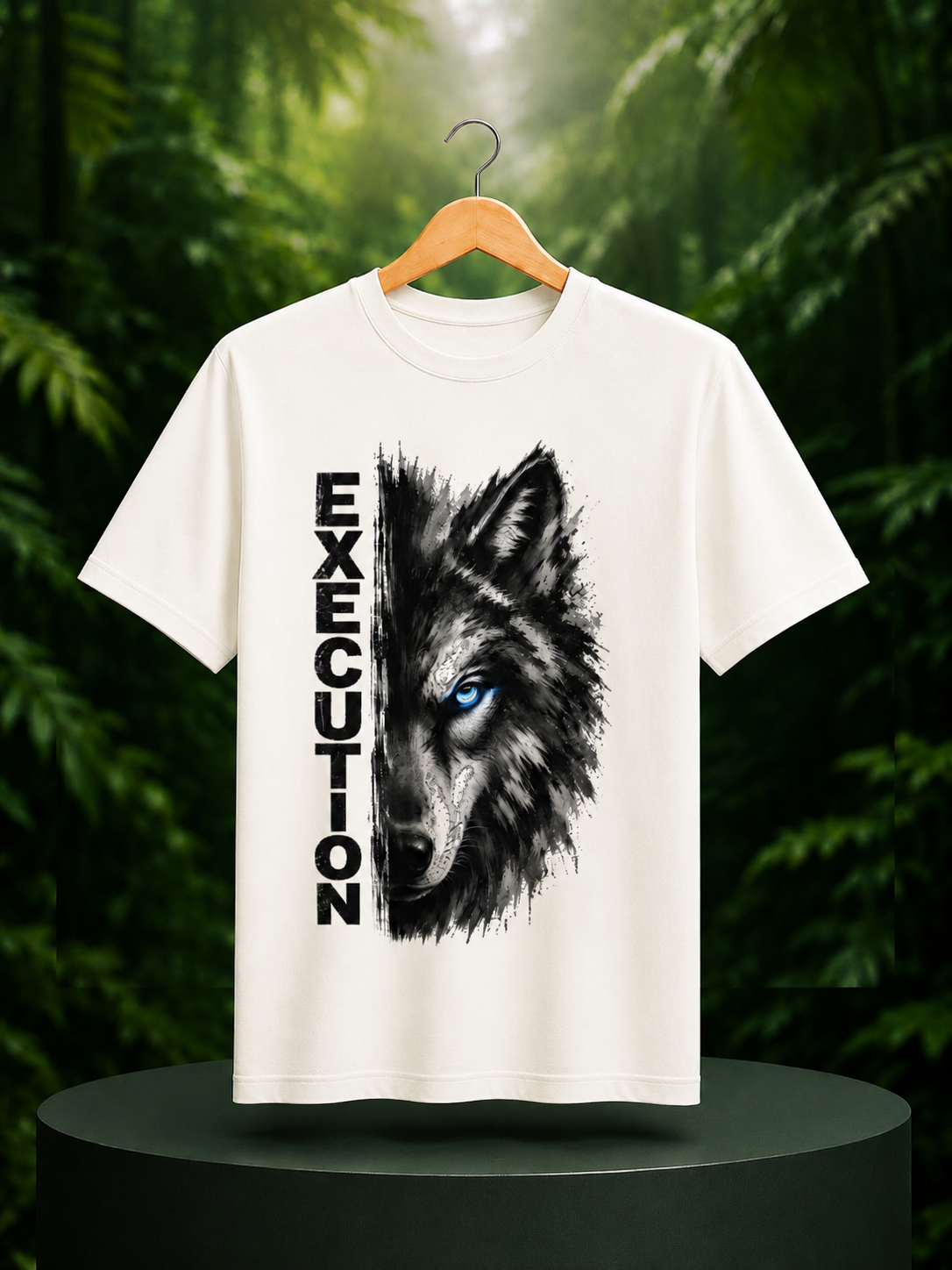 Execution — Fierce Wolf Artwork — Unisex Classic Fit Graphic Tee — 100% Bio Washed Premium Cotton T-Shirt