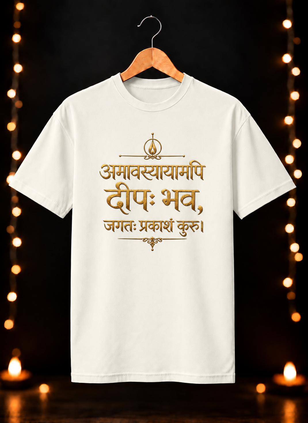 दिवाली Exclusive Art - जगतः प्रकाशं कुरु - Unisex Classic Fit - 100% Bio-washed Premium Cotton T-Shirt