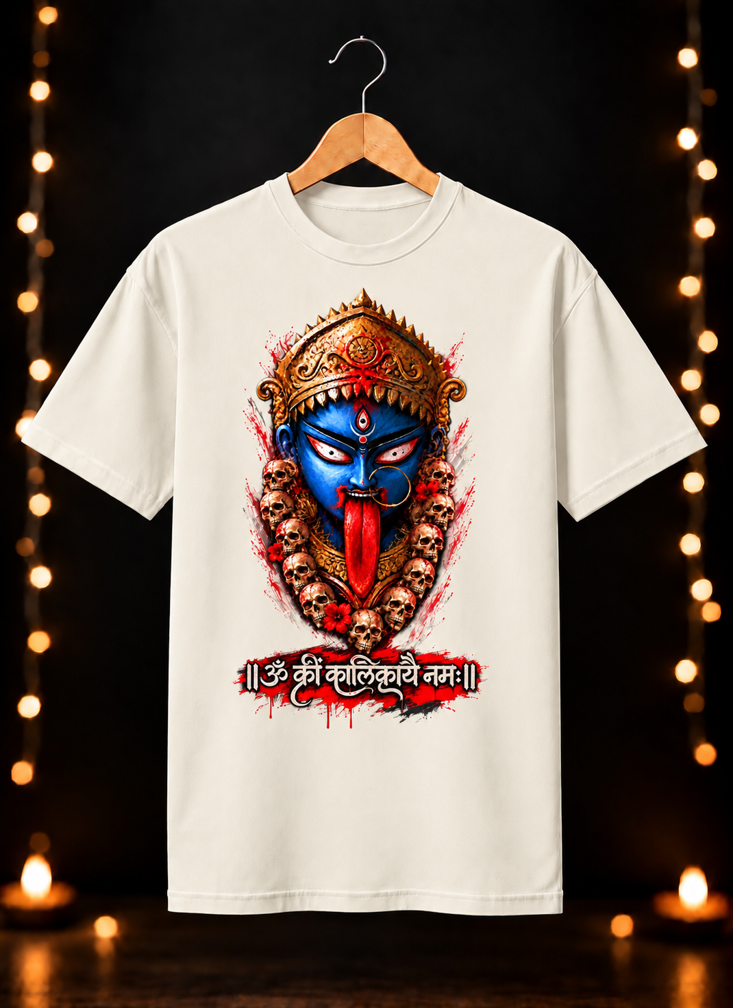 नवरात्रे Exclusive Art - Jai Maa Kali - Fierce Mahakali शक्ति - Unisex Classic Fit - 100% Bio-Washed Premium Cotton T-Shirt