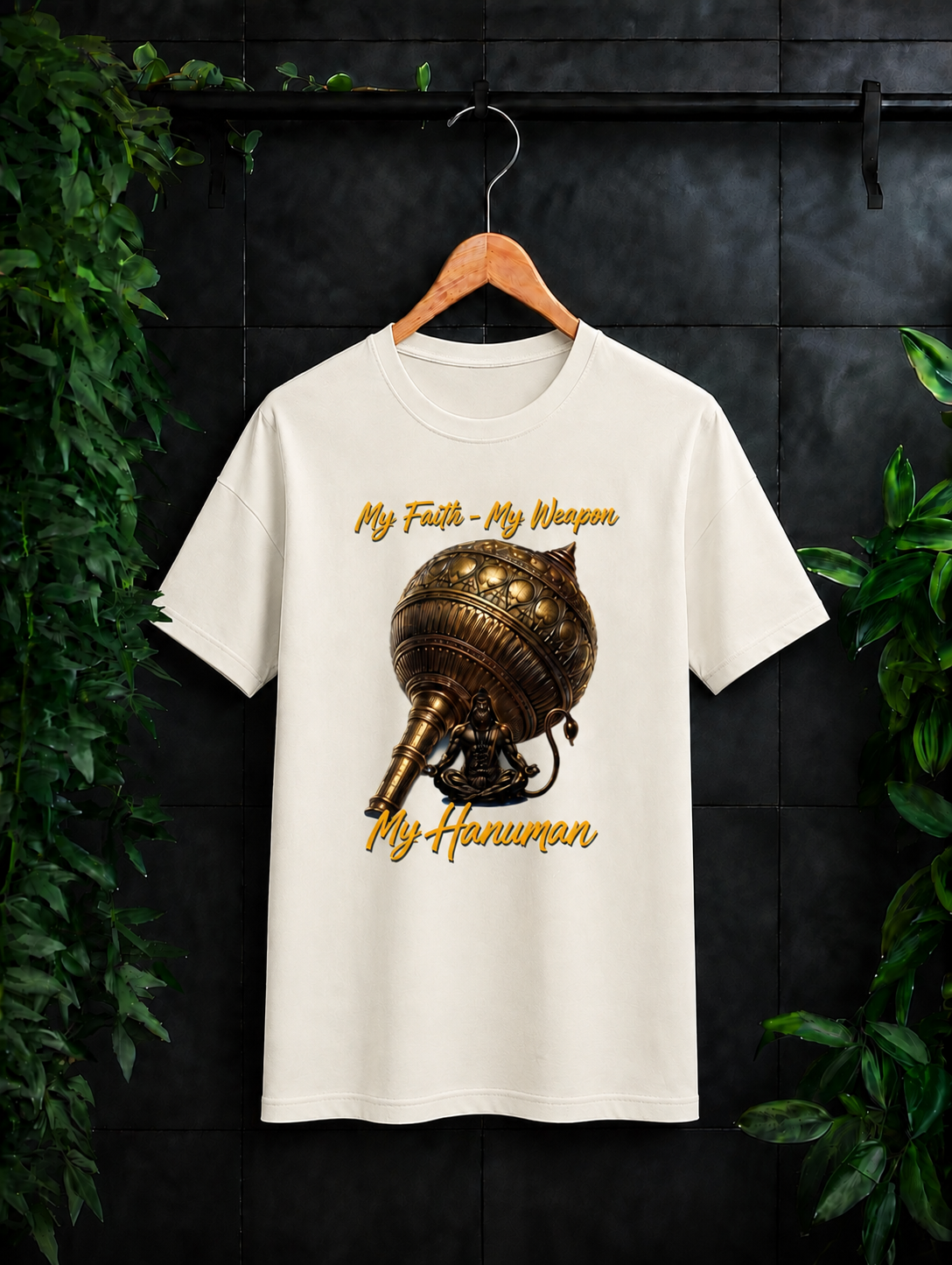 My Faith - My Weapon, My Hanuman - Strength of Devotion | Unisex Classic Fit Graphic Tee - 100% Bio-Washed Premium Cotton T-Shirt