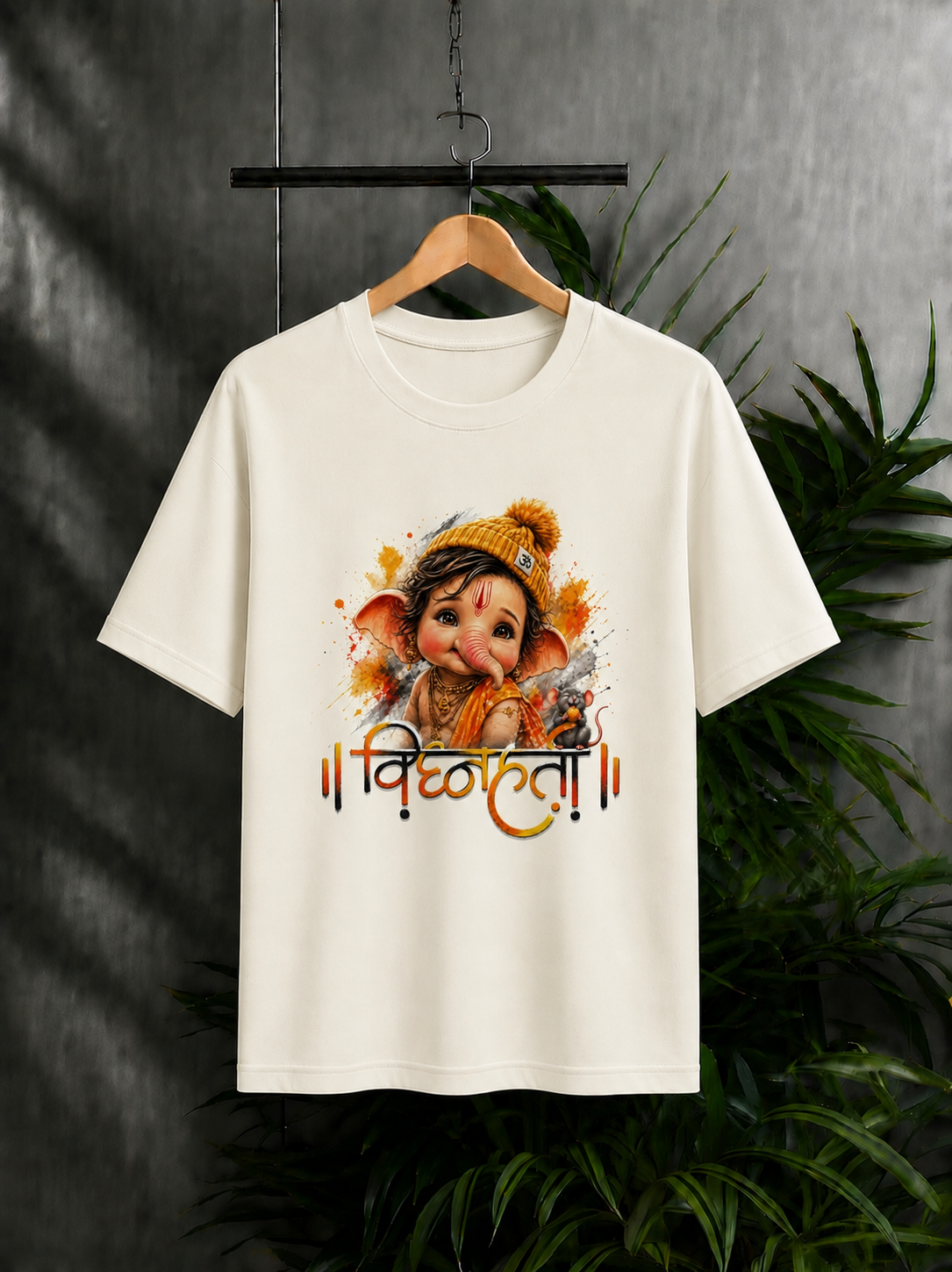 विघ्नहर्ता | Little Bappa – Divine Joy & Blessings – Unisex Classic Fit Graphic Tee - 100% Bio-Washed Premium Cotton T-Shirt
