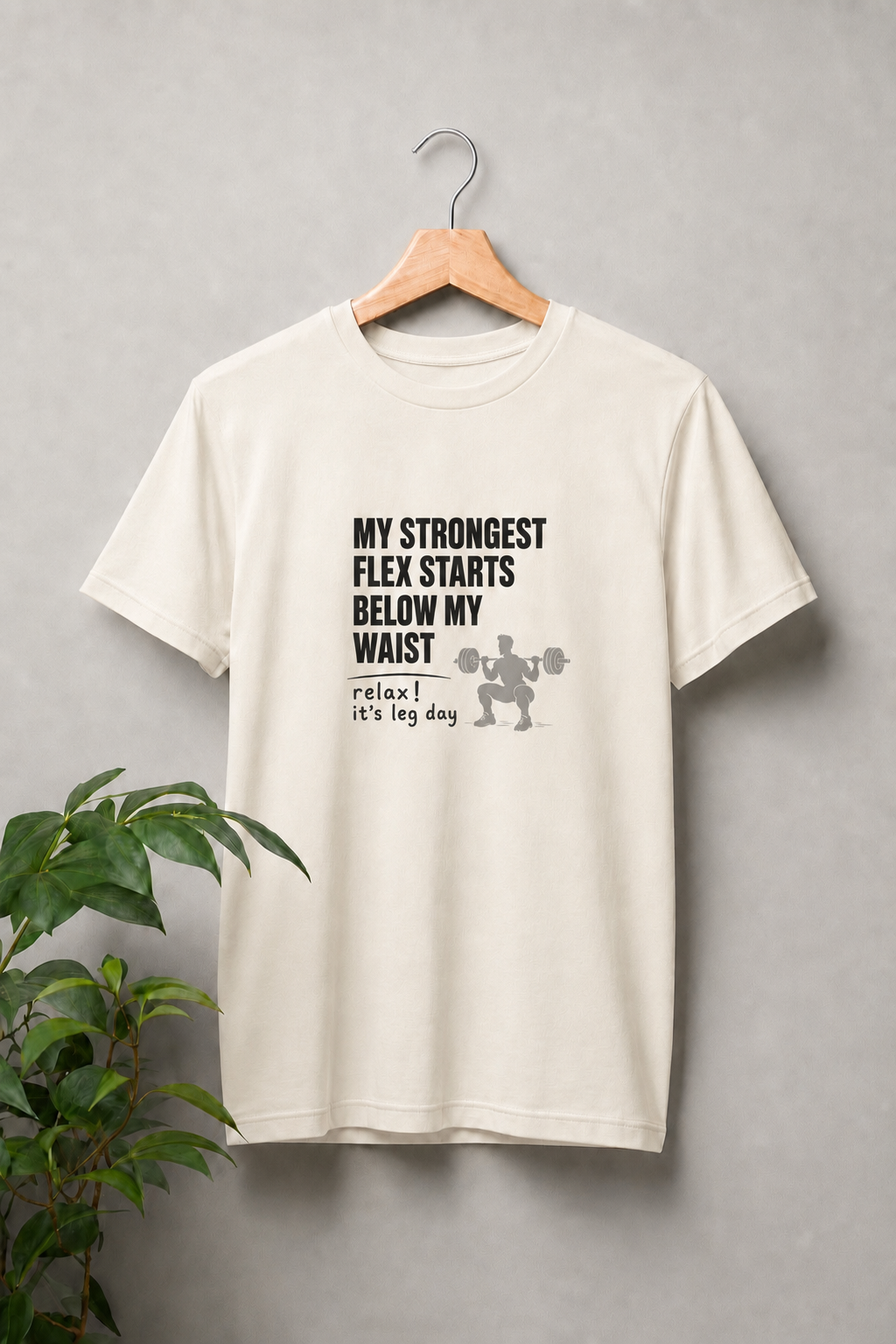 My Strongest Flex Starts Below My Waist — Leg Day Gym - Unisex Classic Fit Graphic Tee - 100% Premium Bio Washed Cotton T-Shirt