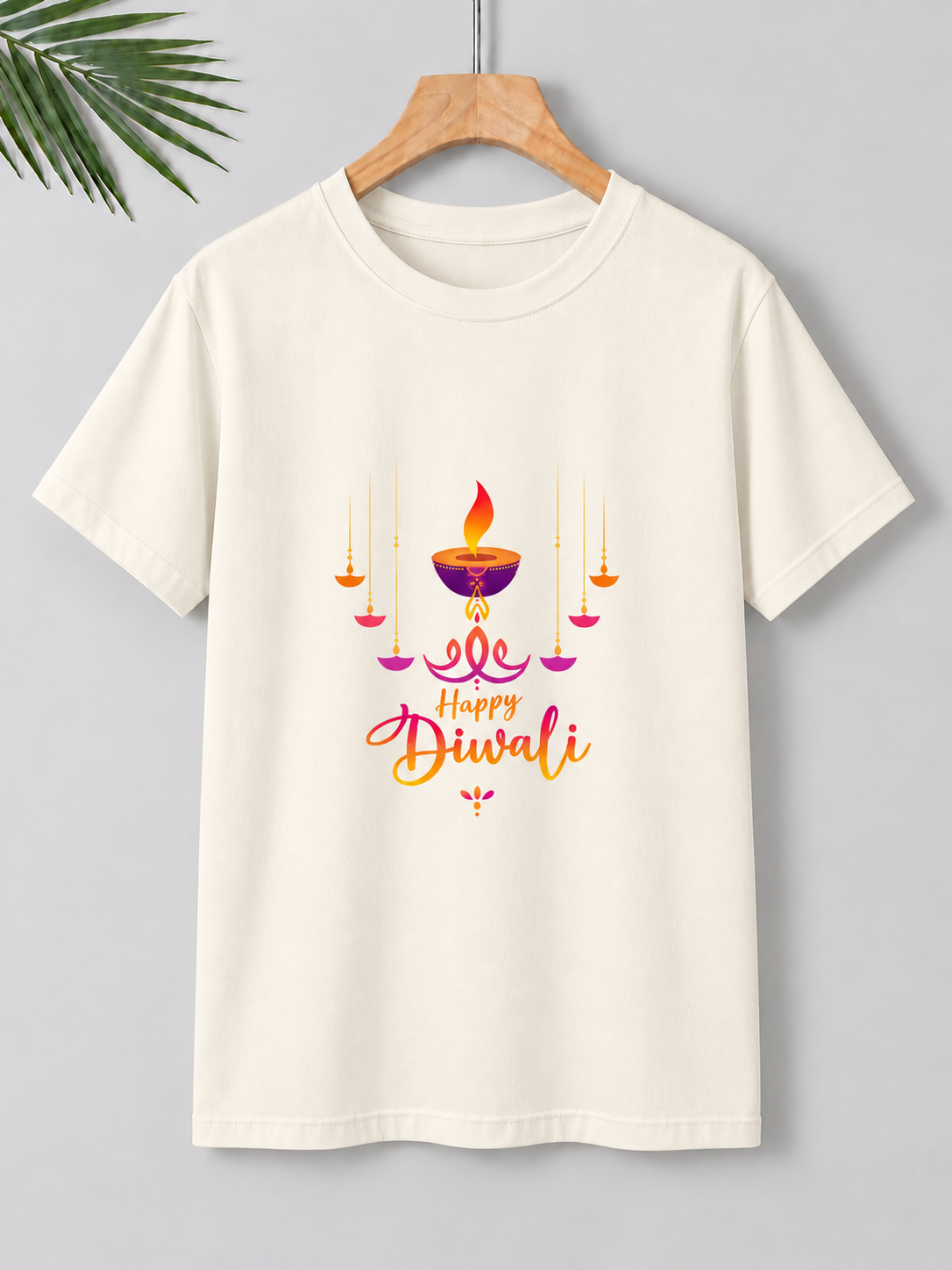 Radiant Diya Glow – Festive Diwali | Unisex Classic Fit | 100% Bio-Washed Premium Cotton T-Shirt