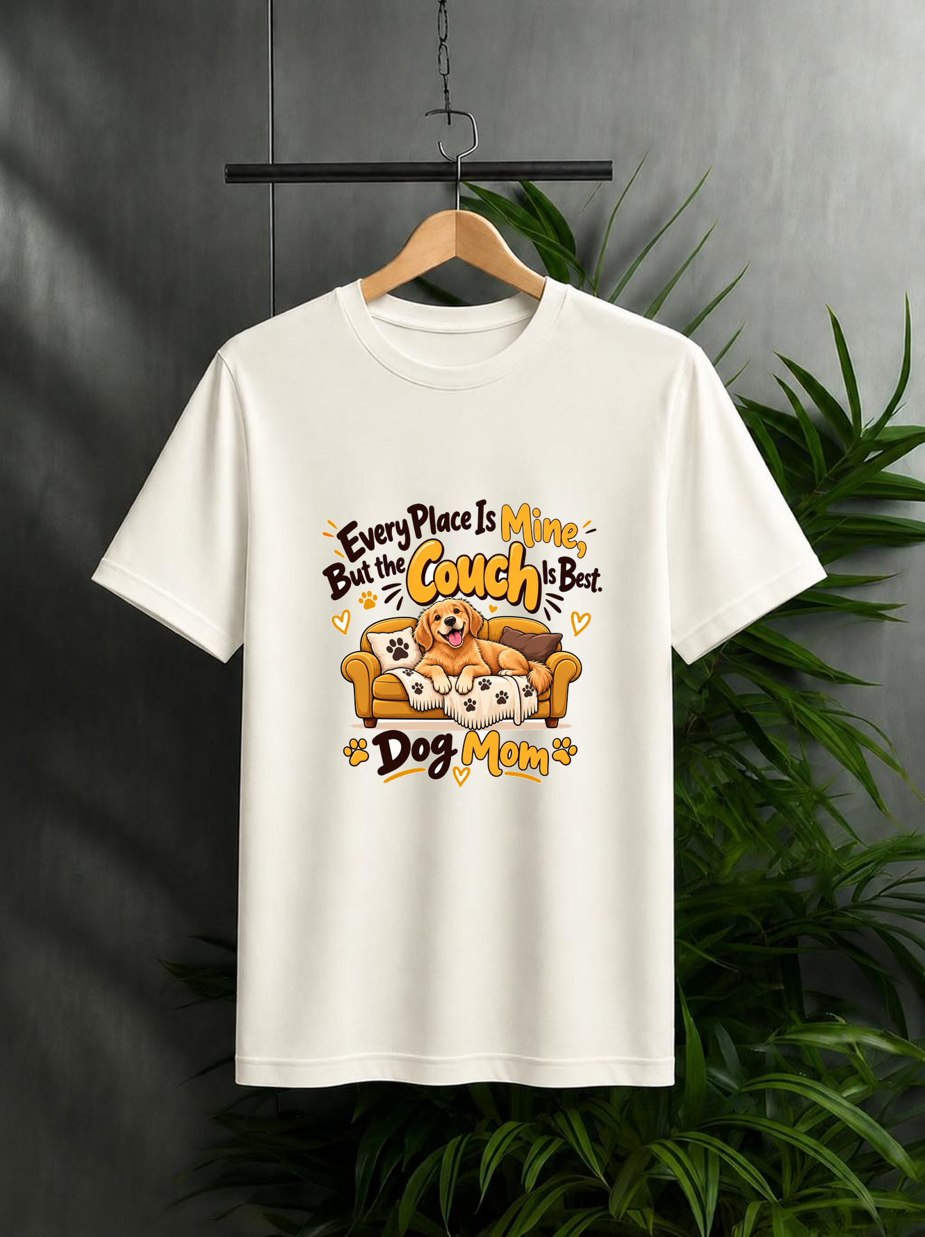 My Couch Is Best – Proud Dog Mom - Unisex Classic Fit - 100% Bio-washed Premium Cotton T-Shirt